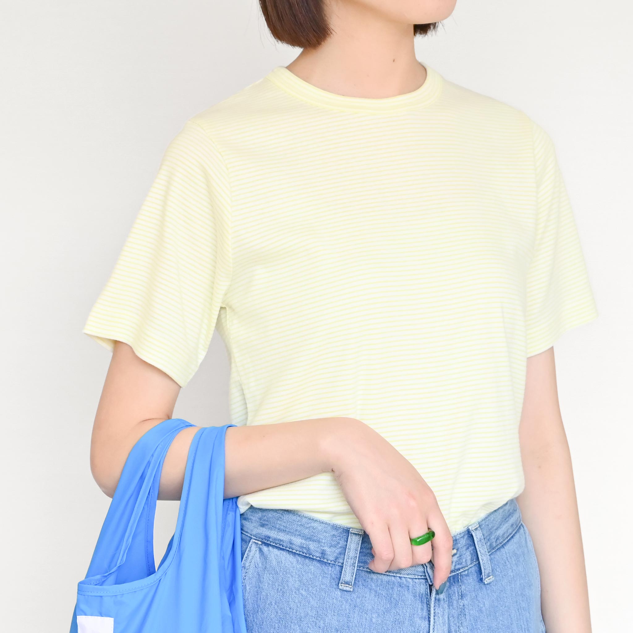 フライスコットンボーダーTシャツ 半袖