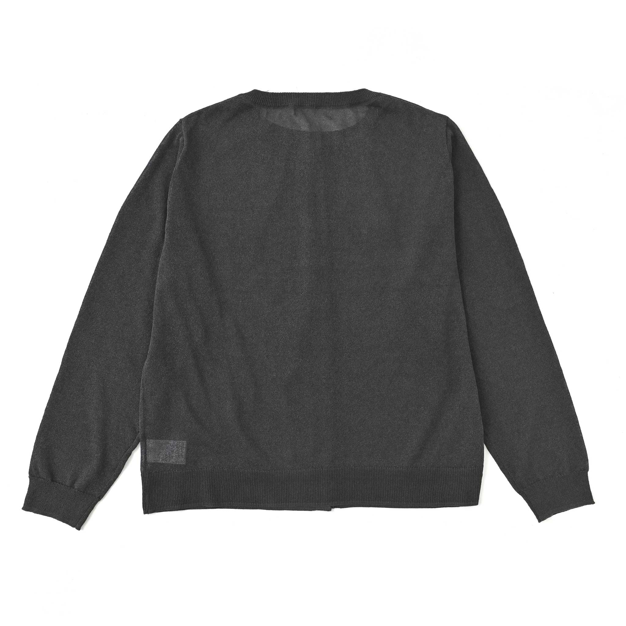 ペーパーヤーンクルーネックカーディガン 長袖