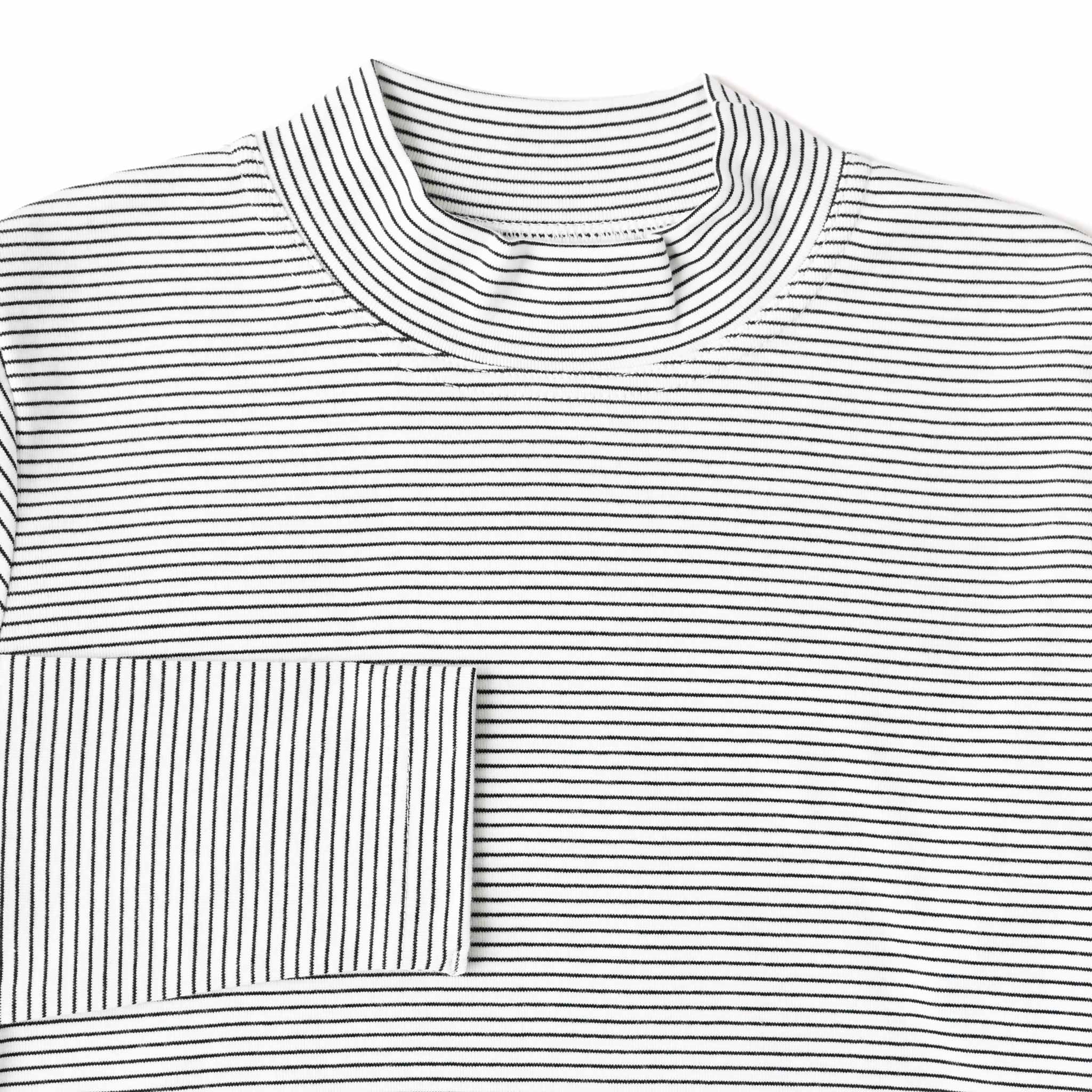 フライスコットンボーダーハイネックTシャツ 長袖