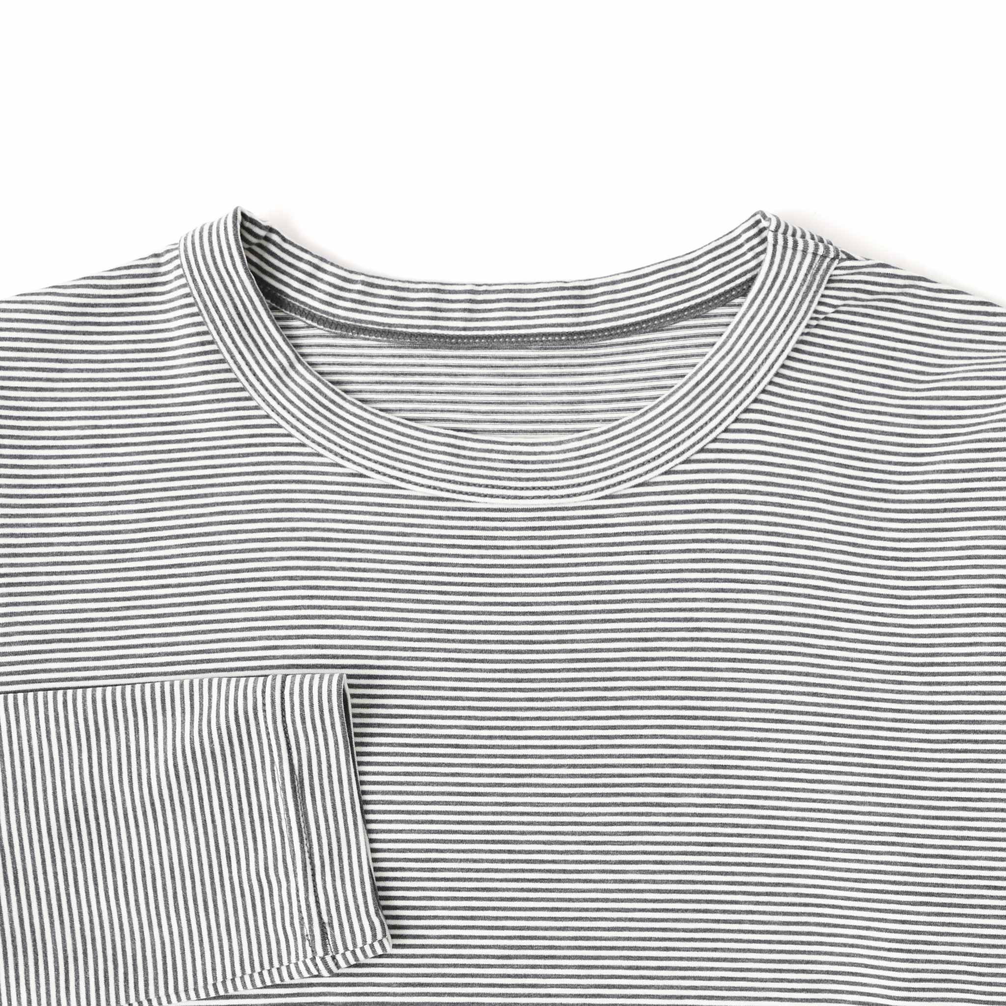 ウォームボーダークルーネックTシャツ 長袖