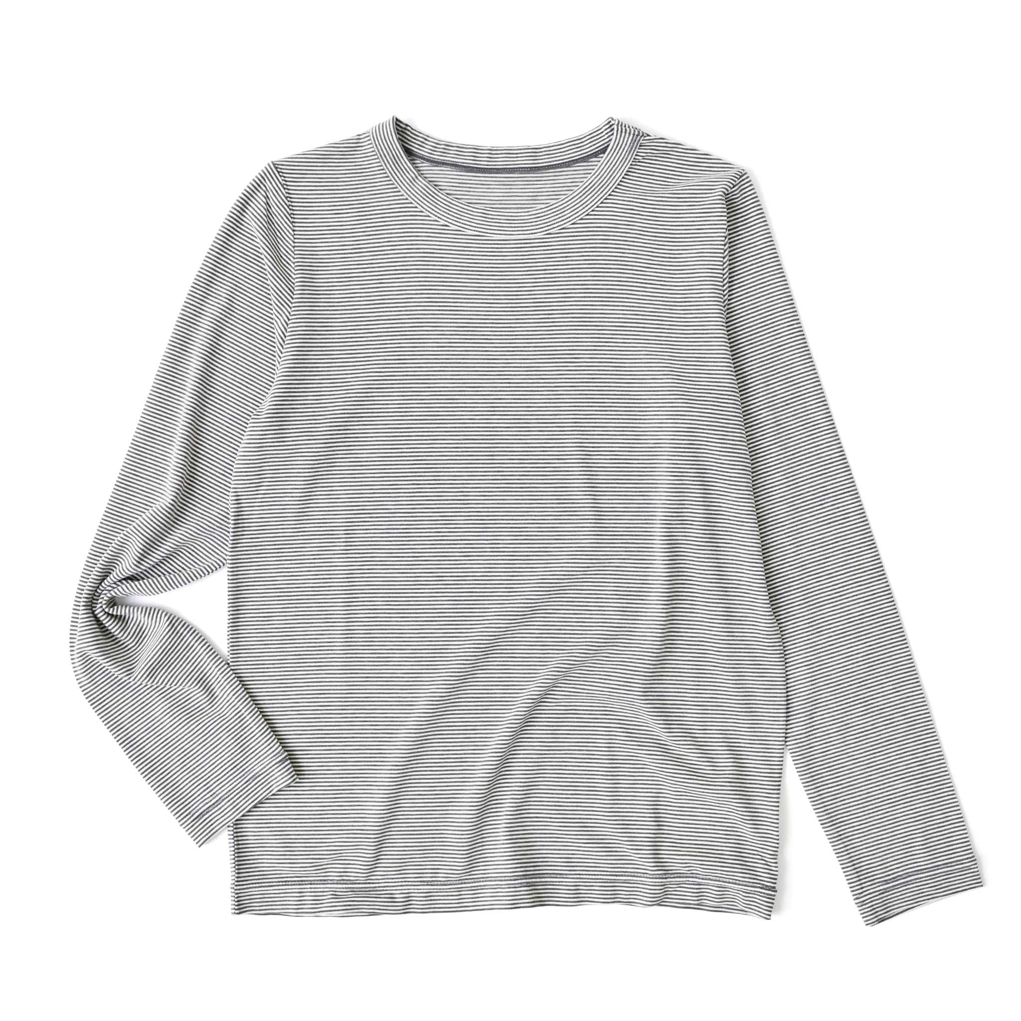 ウォームボーダークルーネックTシャツ 長袖