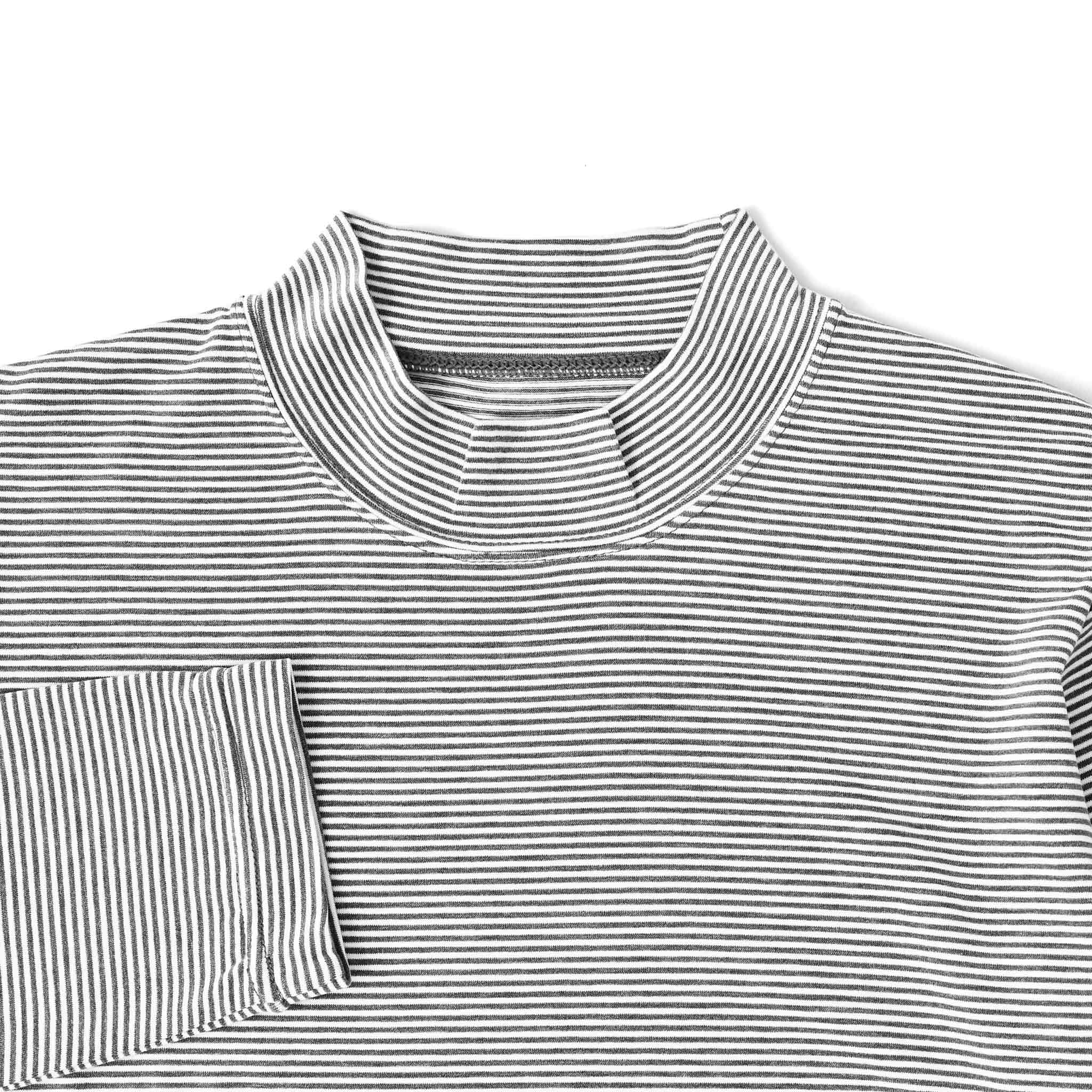 ウォームボーダーハイネックTシャツ 長袖
