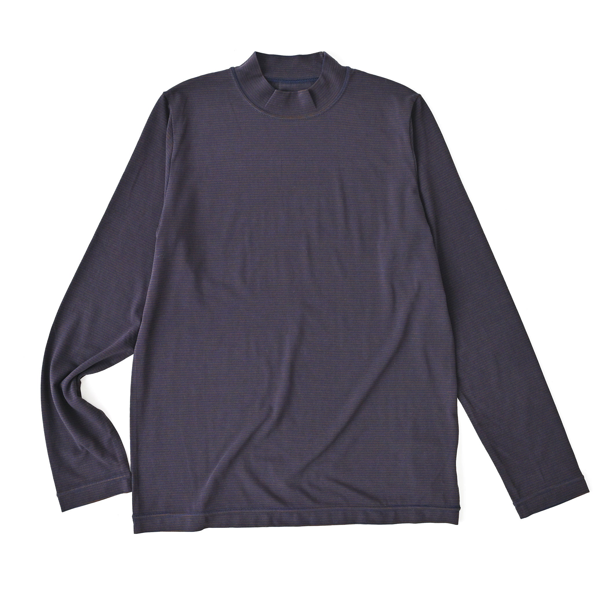 ウォームボーダーハイネックTシャツ 長袖