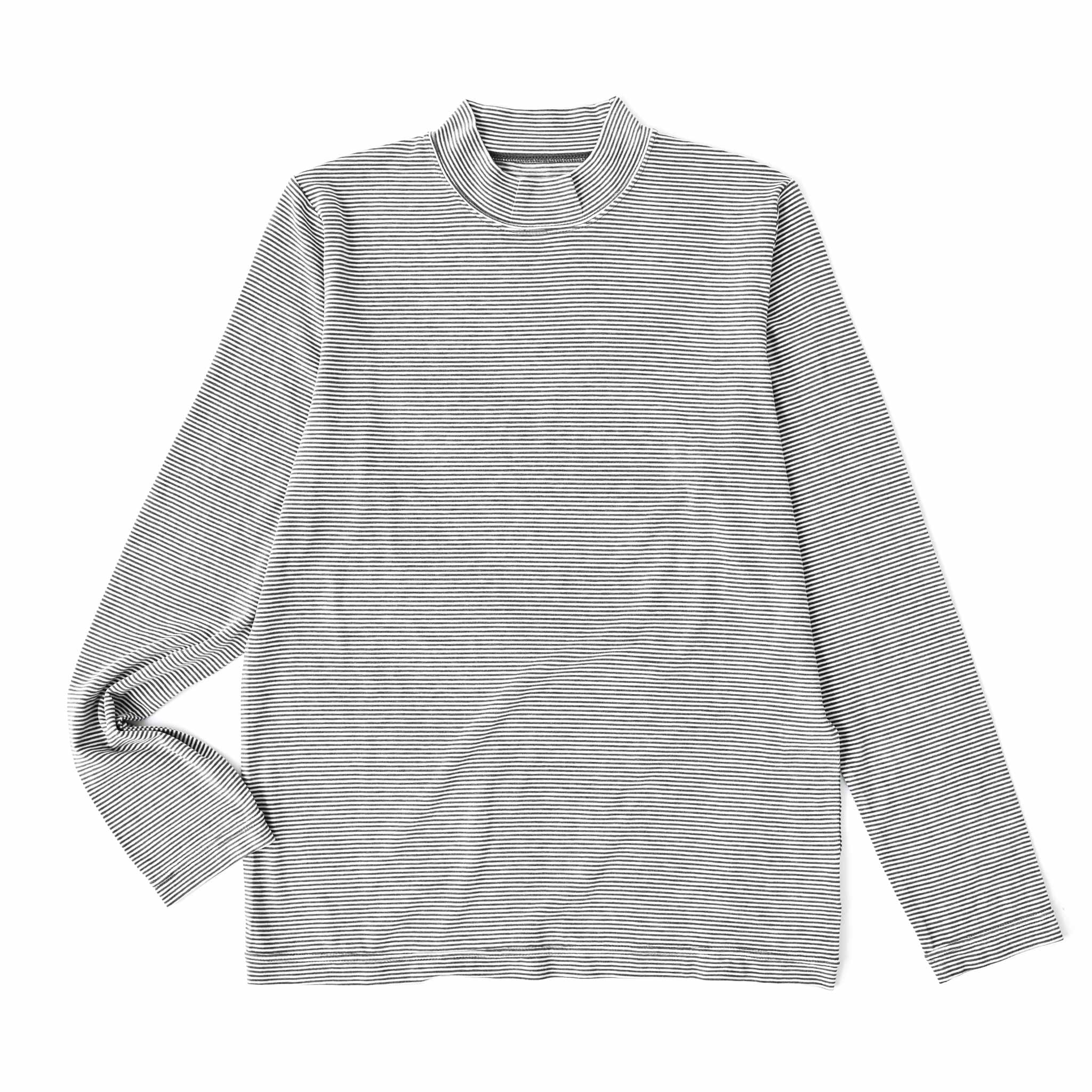 ウォームボーダーハイネックTシャツ 長袖