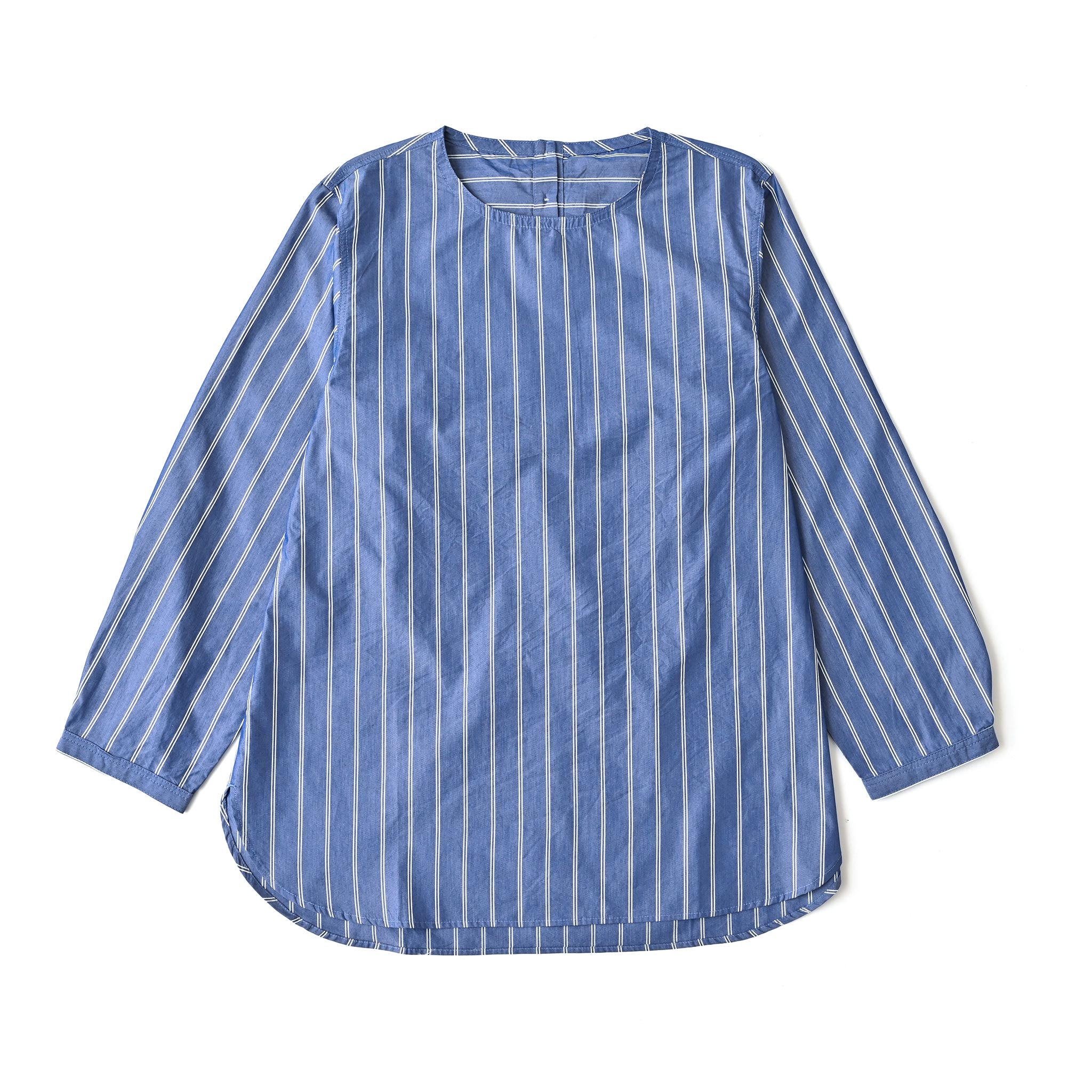 ストライプブロードロングプルオーバー 長袖