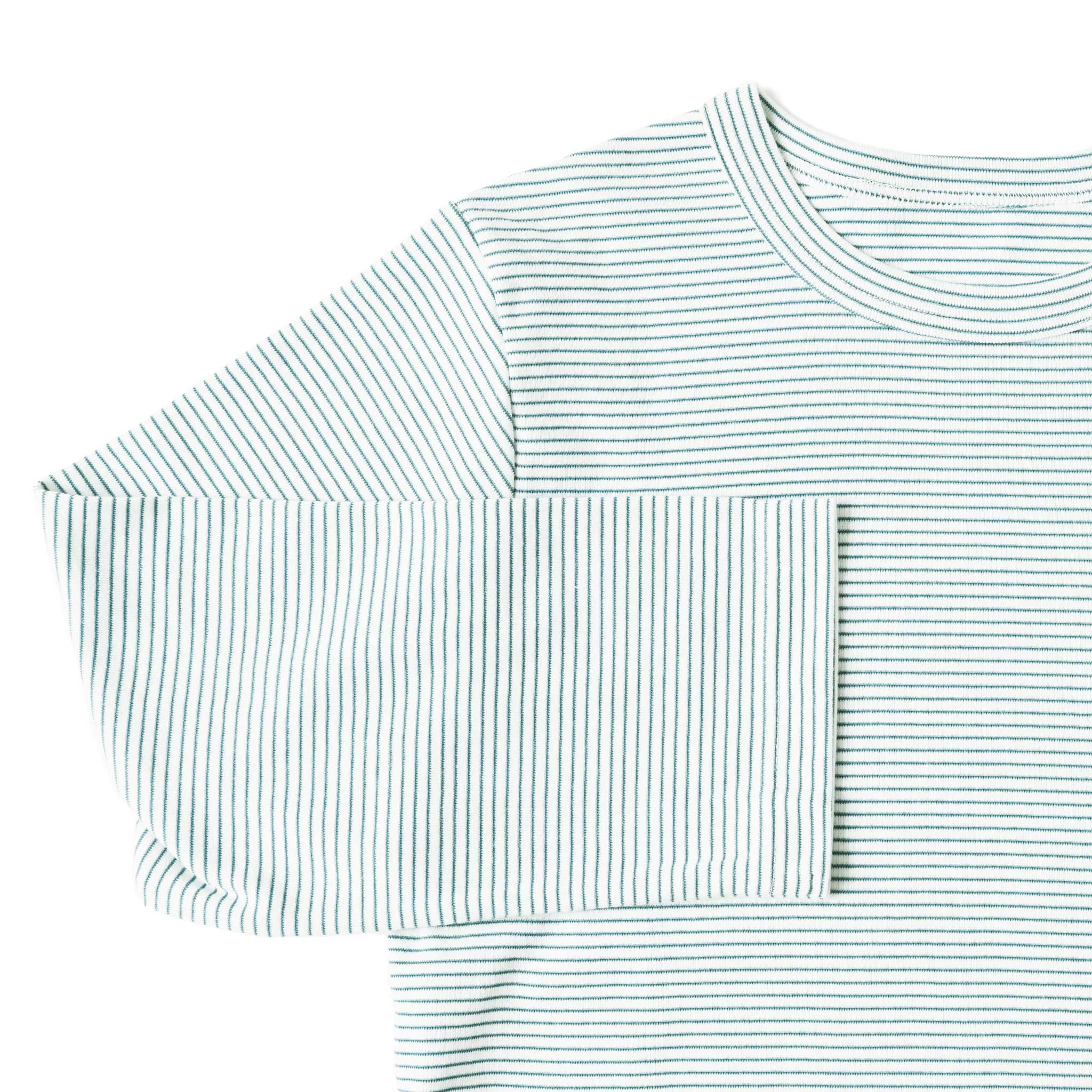 フライスコットンボーダーTシャツ 7分袖