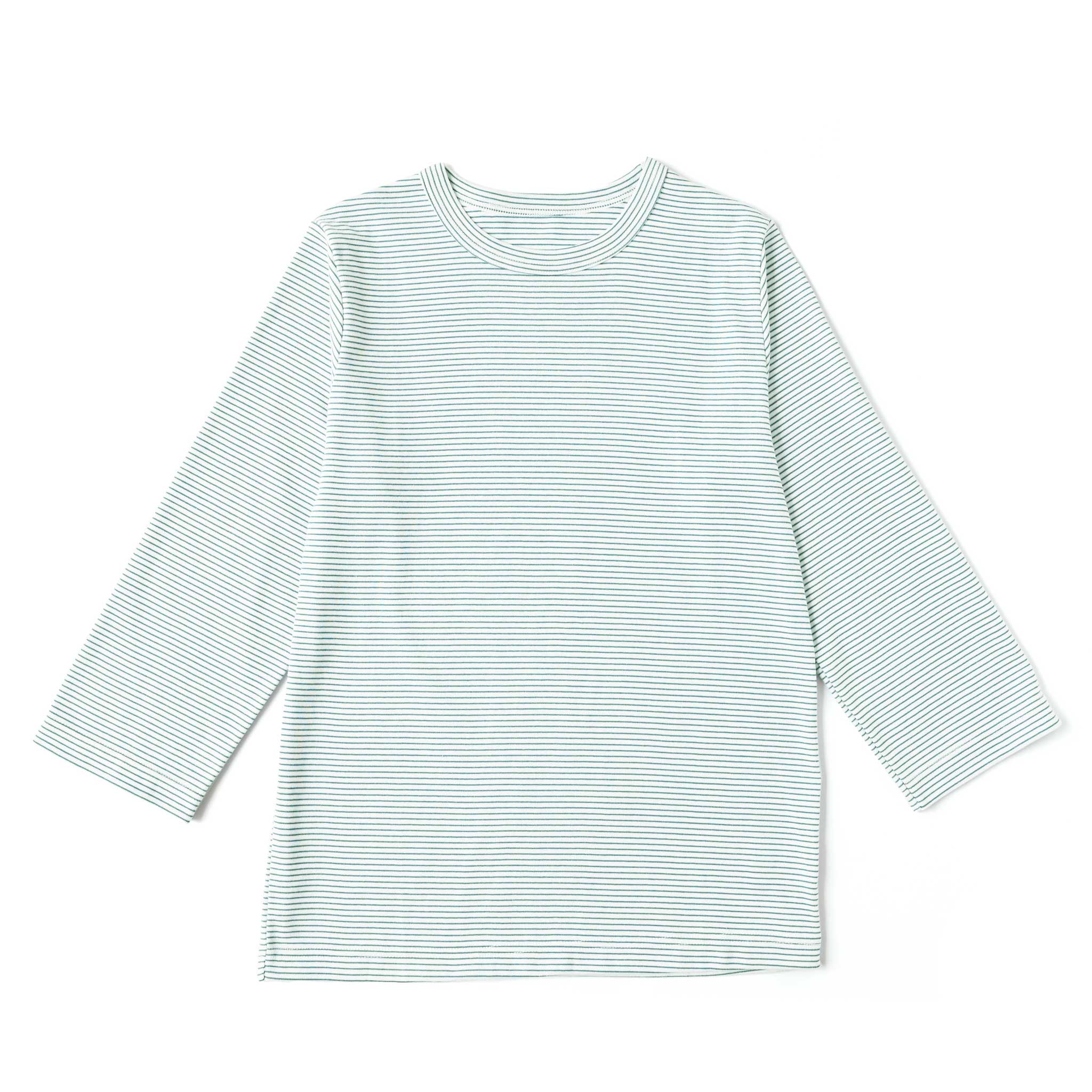 フライスコットンボーダーTシャツ 7分袖