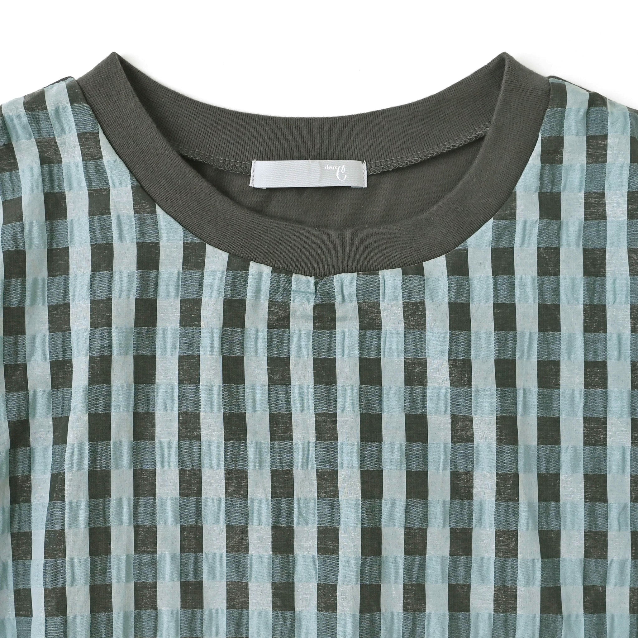 シアーギンガムプルオーバー 半袖