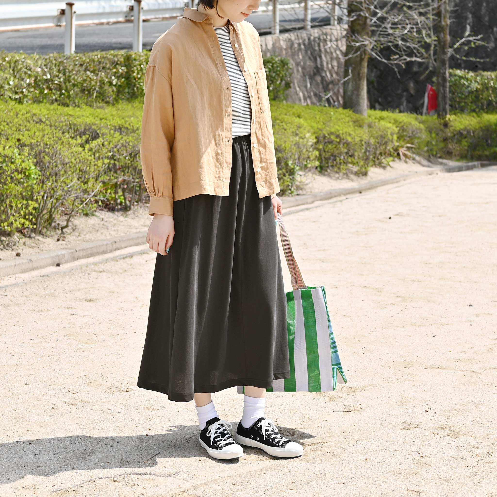 【接触冷感】ツイルカットスカート