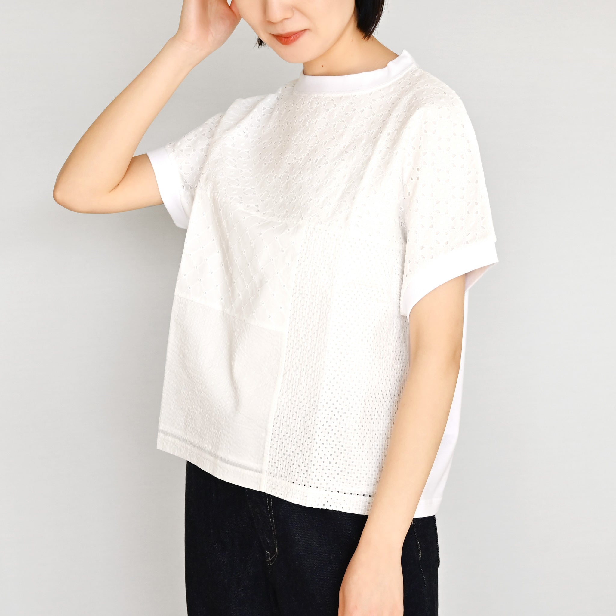 パッチワークプルオーバー 半袖