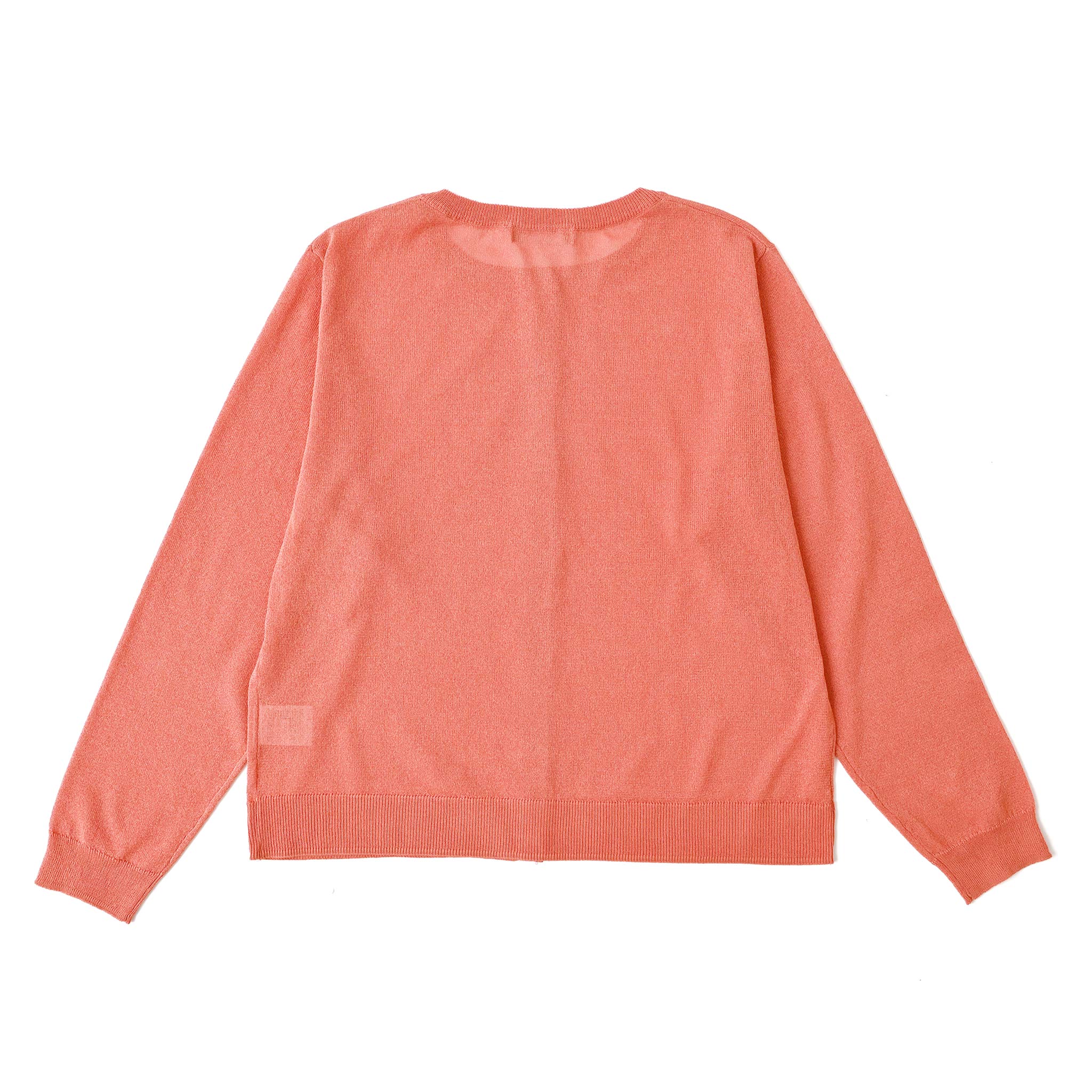 ペーパーヤーンクルーネックカーディガン 長袖