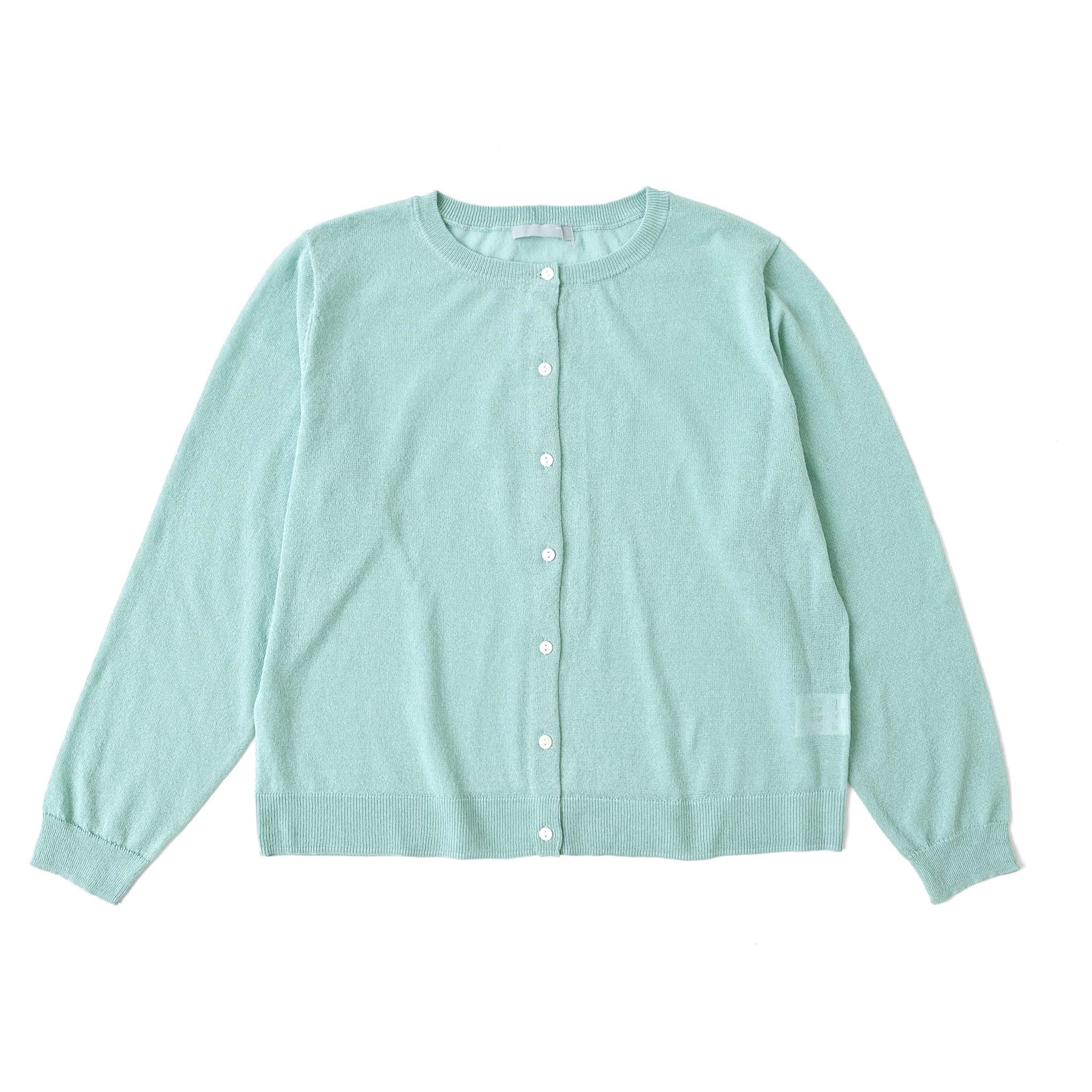 ペーパーヤーンクルーネックカーディガン 長袖