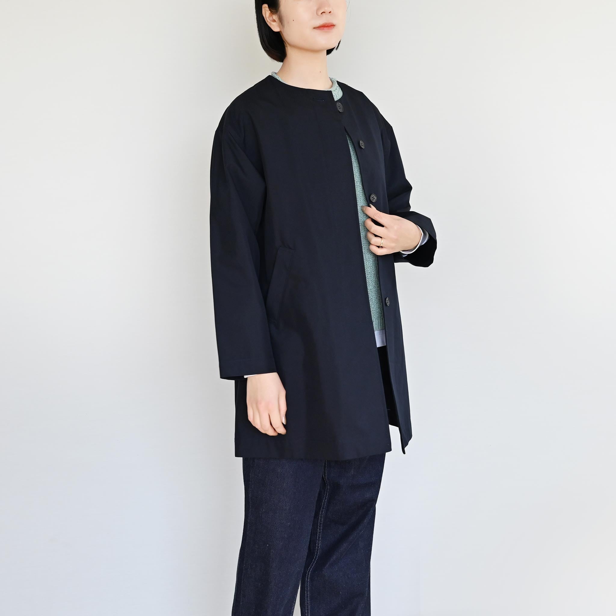 コットンナイロンギャバコート