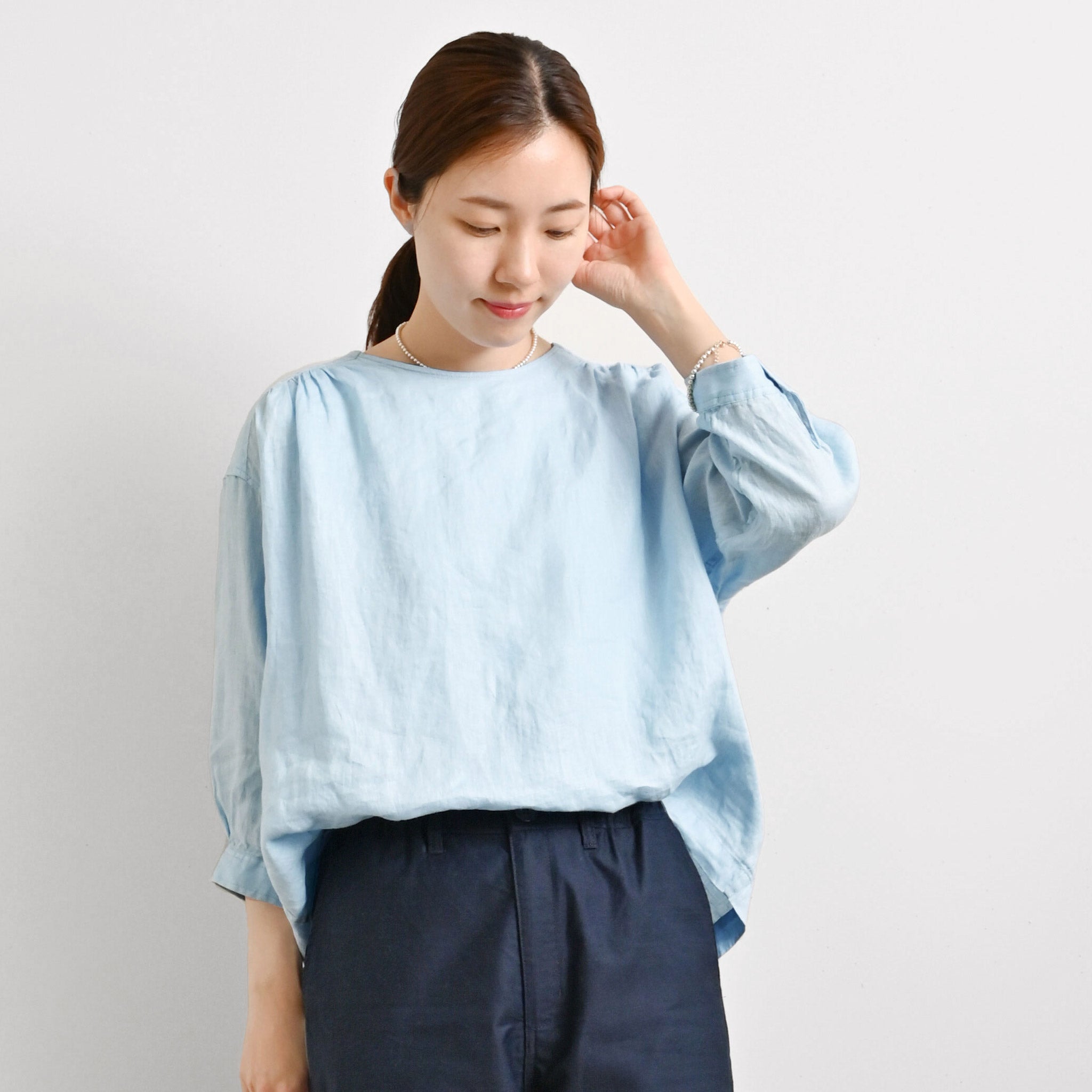 リネンプルオーバー 7分袖