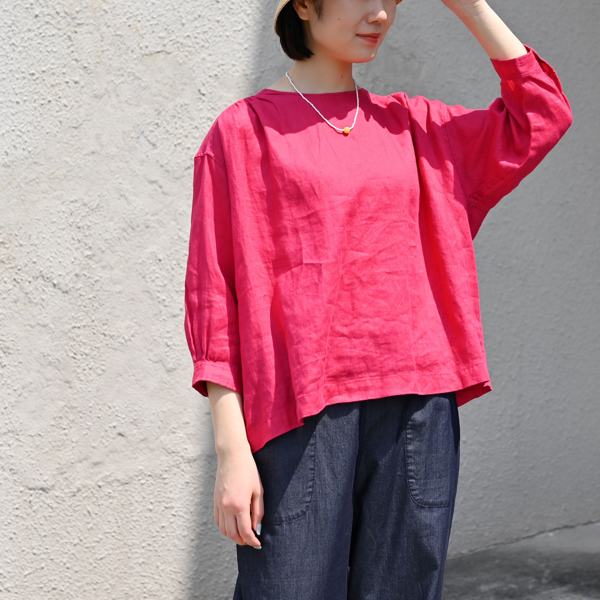 リネンプルオーバー 7分袖