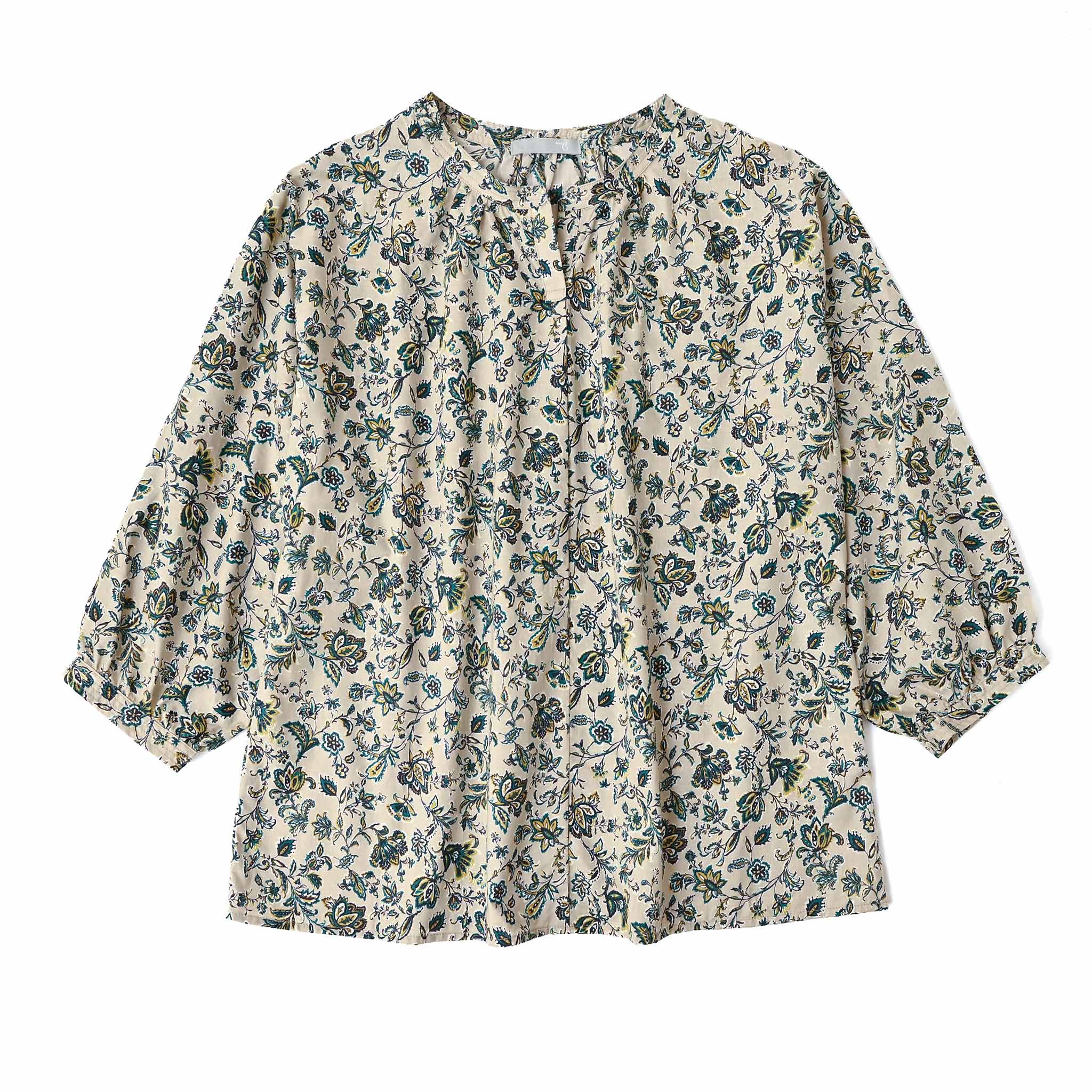 ペイズリーフラワープルオーバー 7分袖