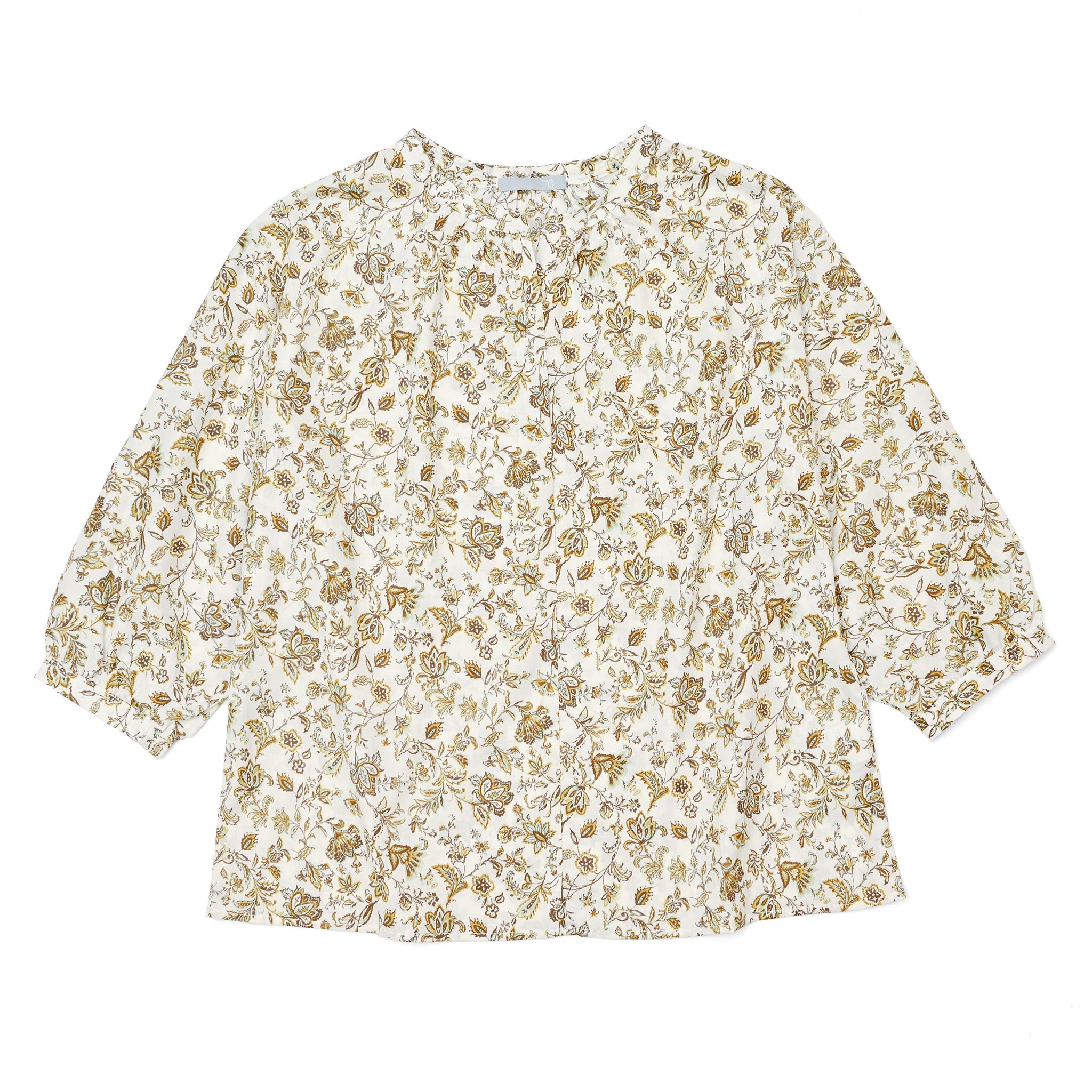 ペイズリーフラワープルオーバー 7分袖