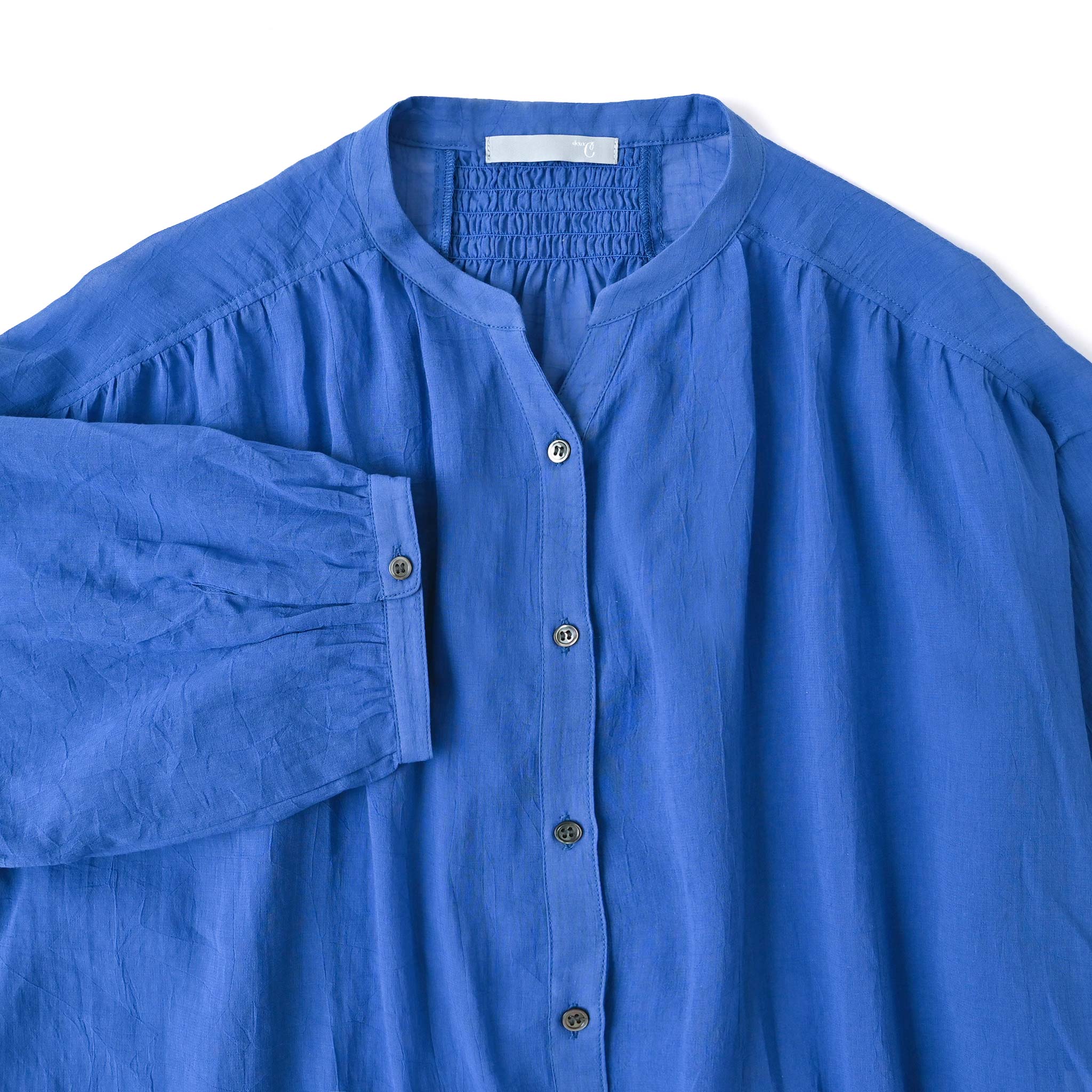 コットンボイルブラウス 7分袖 シアー