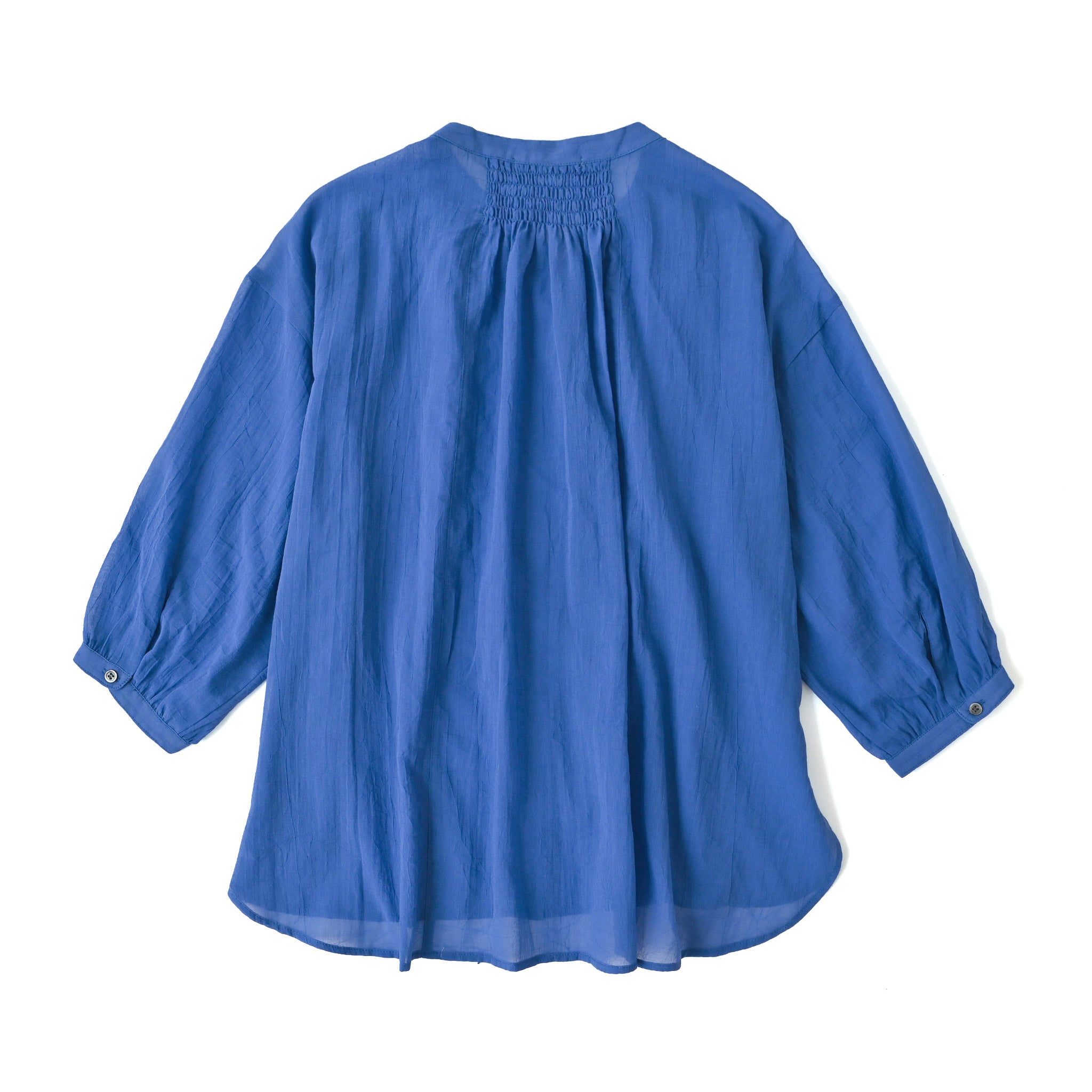 コットンボイルブラウス 7分袖 シアー