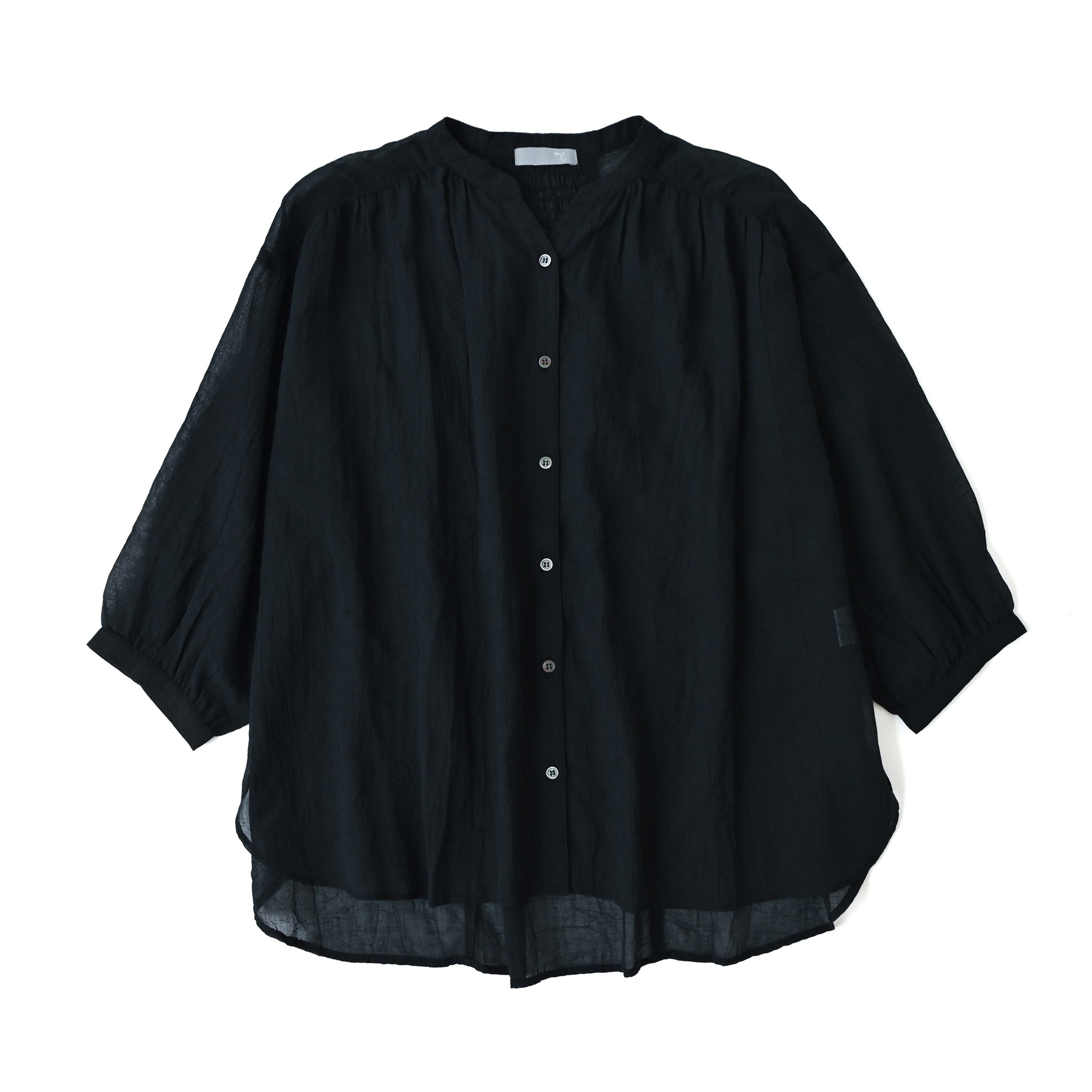 コットンボイルブラウス 7分袖 シアー