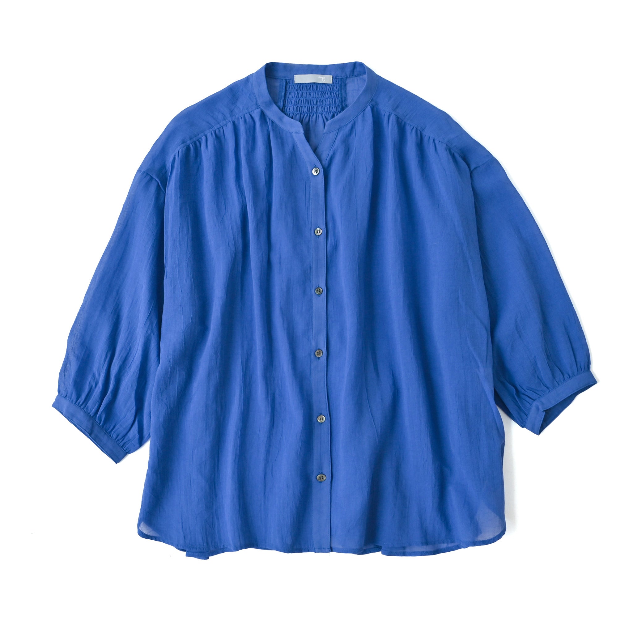 コットンボイルブラウス 7分袖 シアー