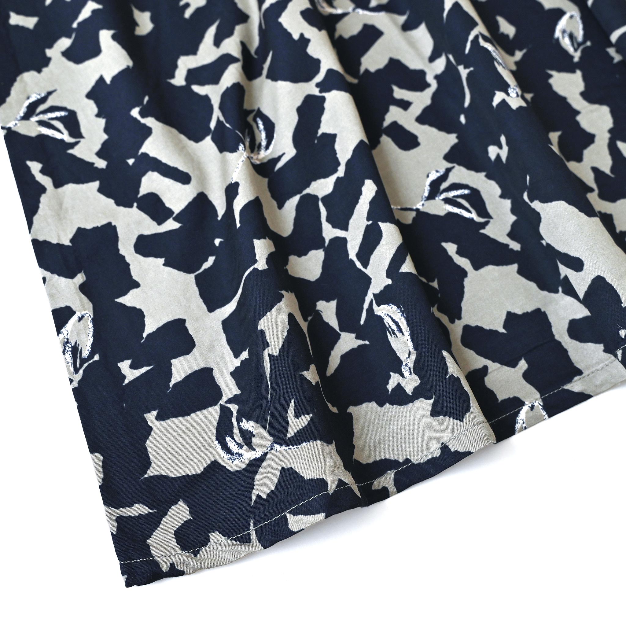 コットンレーヨンフラワーワンピース ノースリーブ