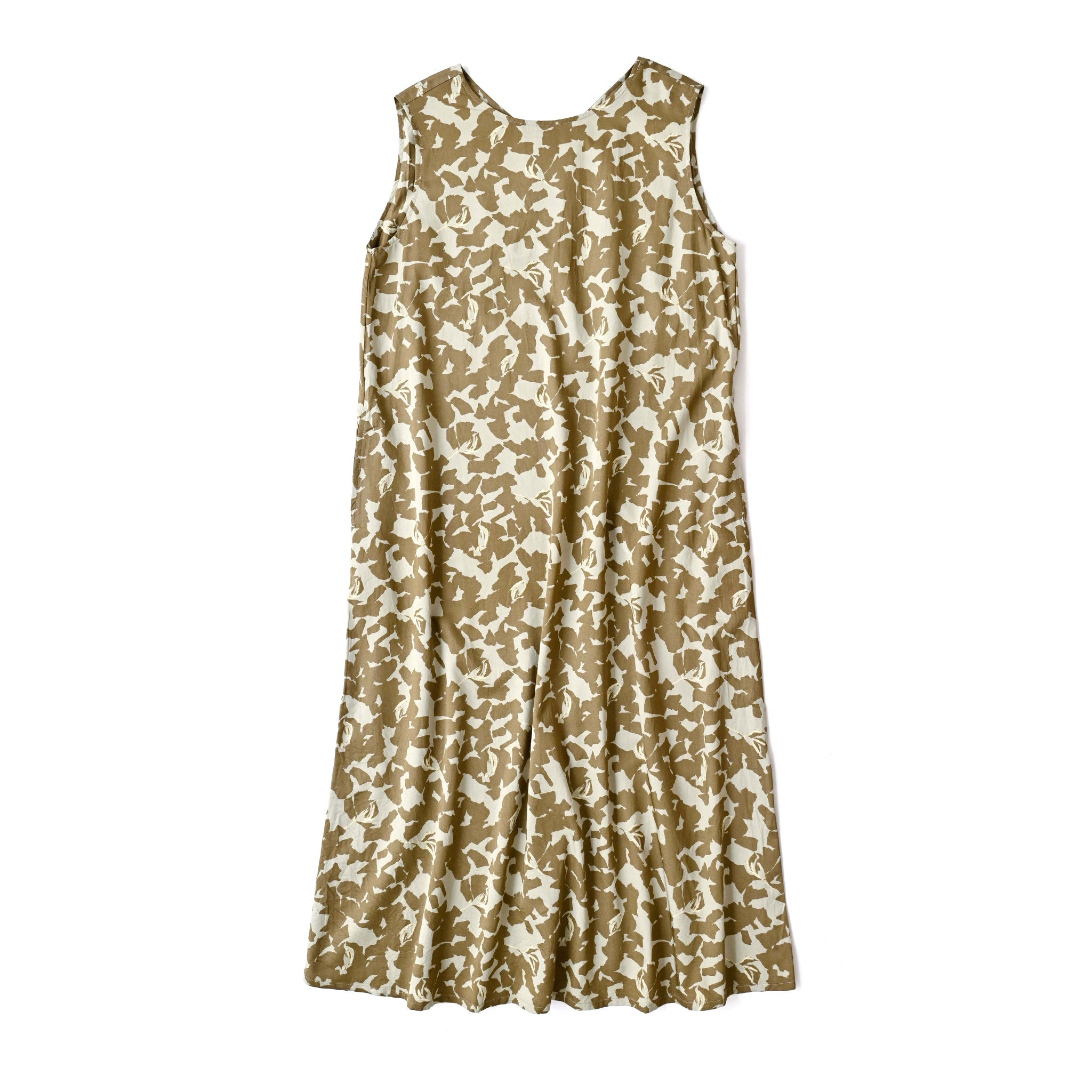 コットンレーヨンフラワーワンピース ノースリーブ