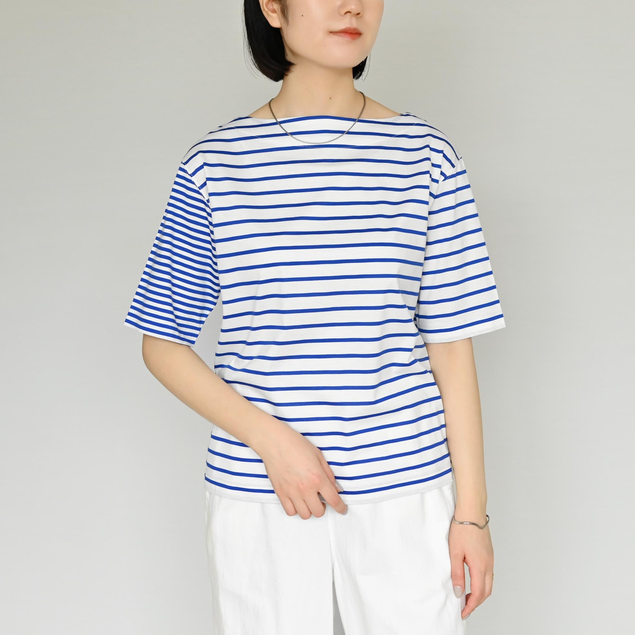 【接触冷感】クレイジーボーダーTシャツ 半袖
