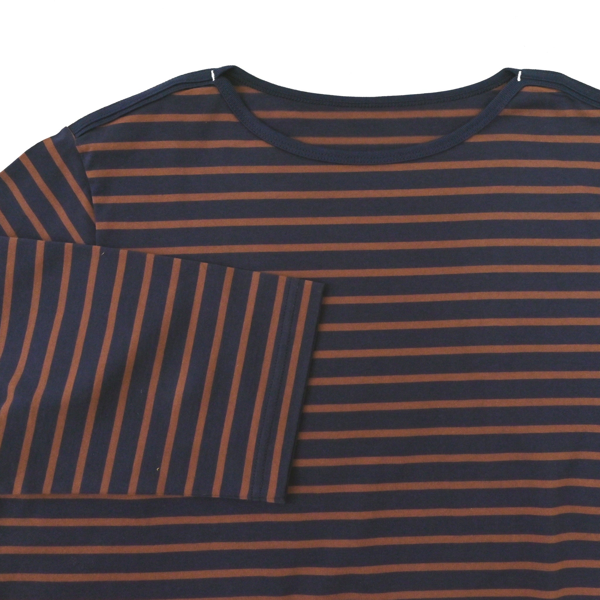 ボートネックボーダープルオーバー 7分袖