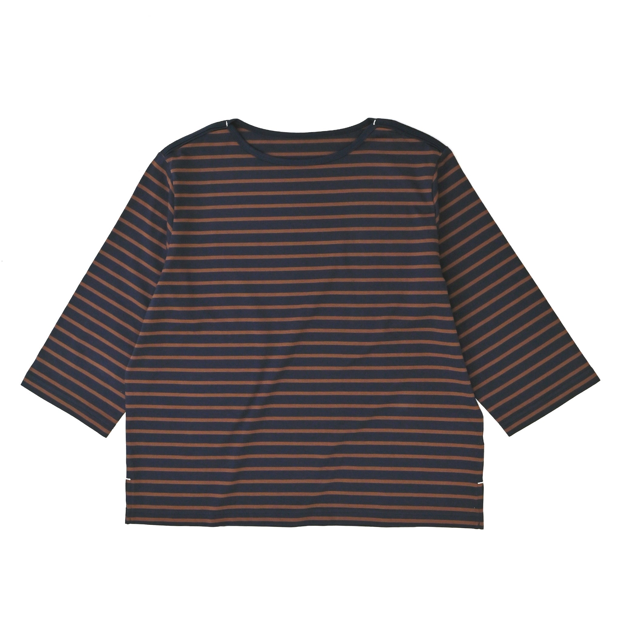 ボートネックボーダープルオーバー 7分袖