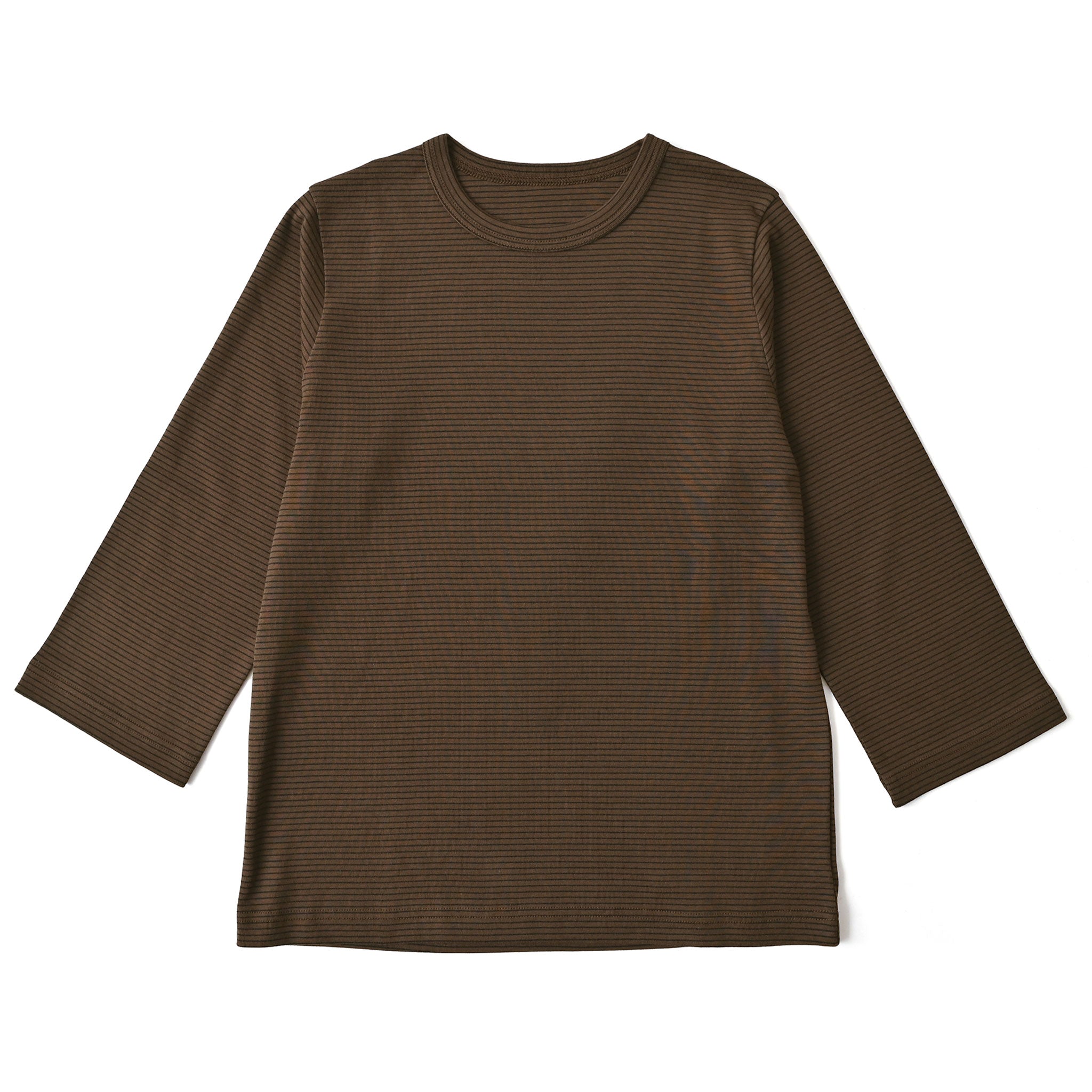 フライスコットンボーダーTシャツ 7分袖