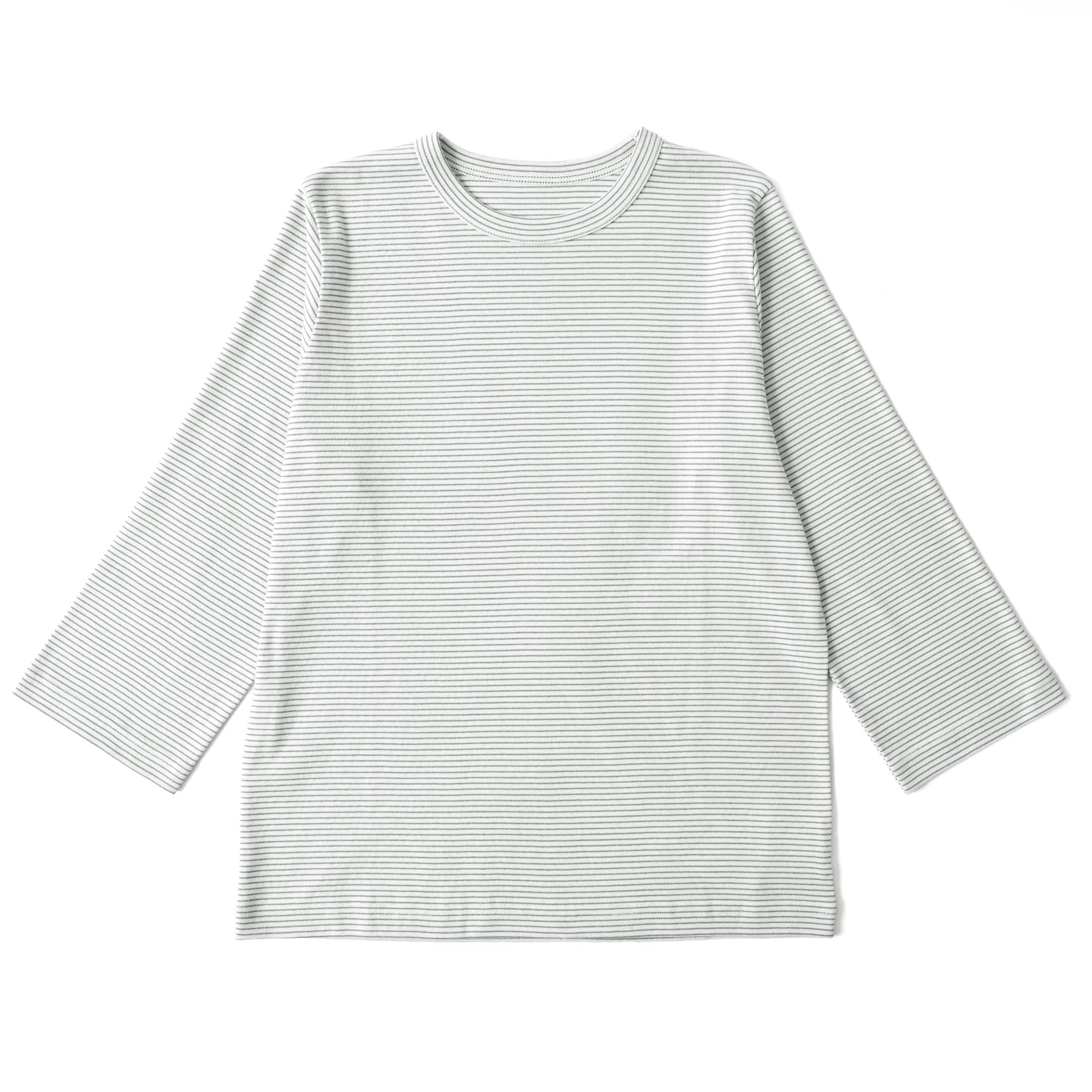 フライスコットンボーダーTシャツ 7分袖