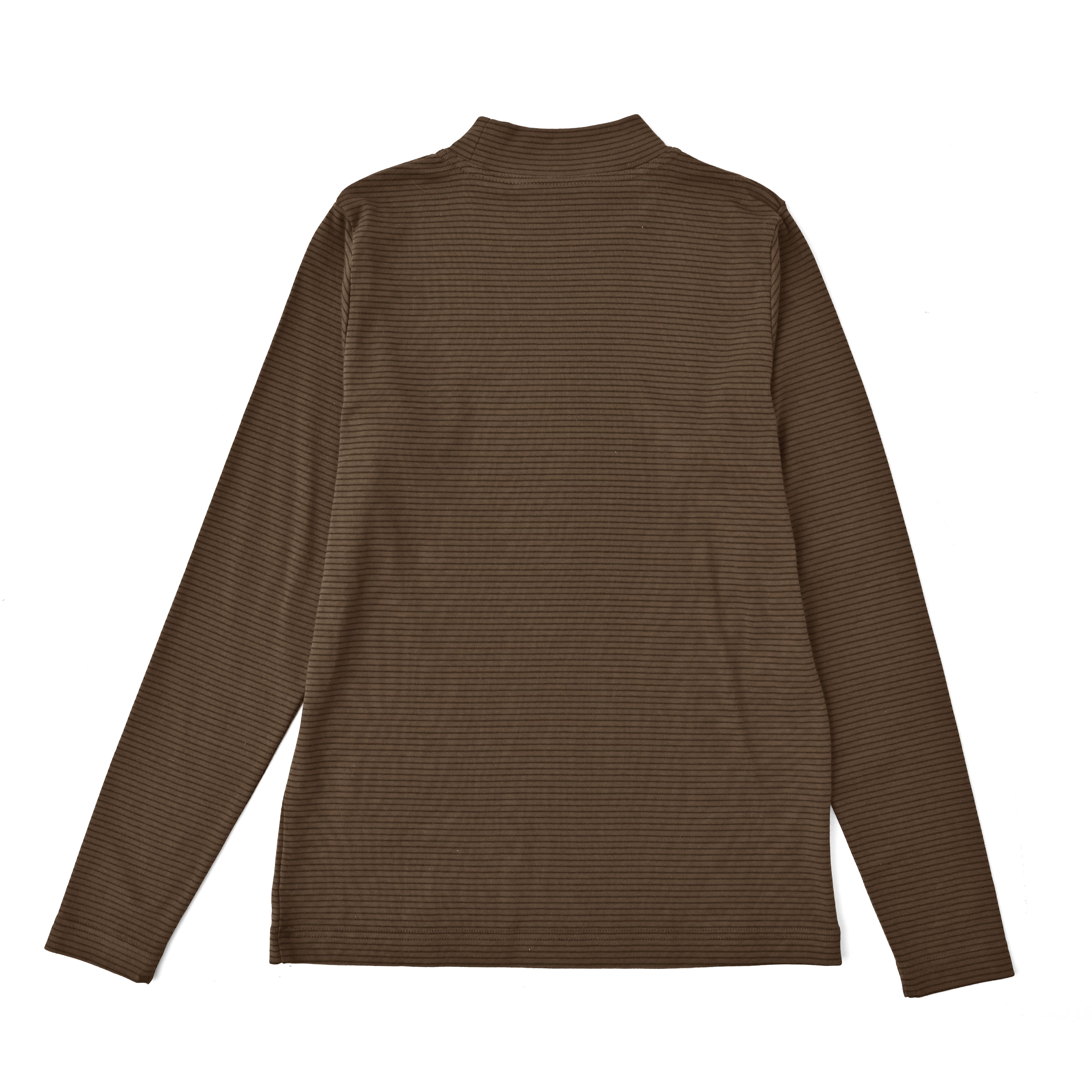 フライスコットンボーダーハイネックTシャツ 長袖