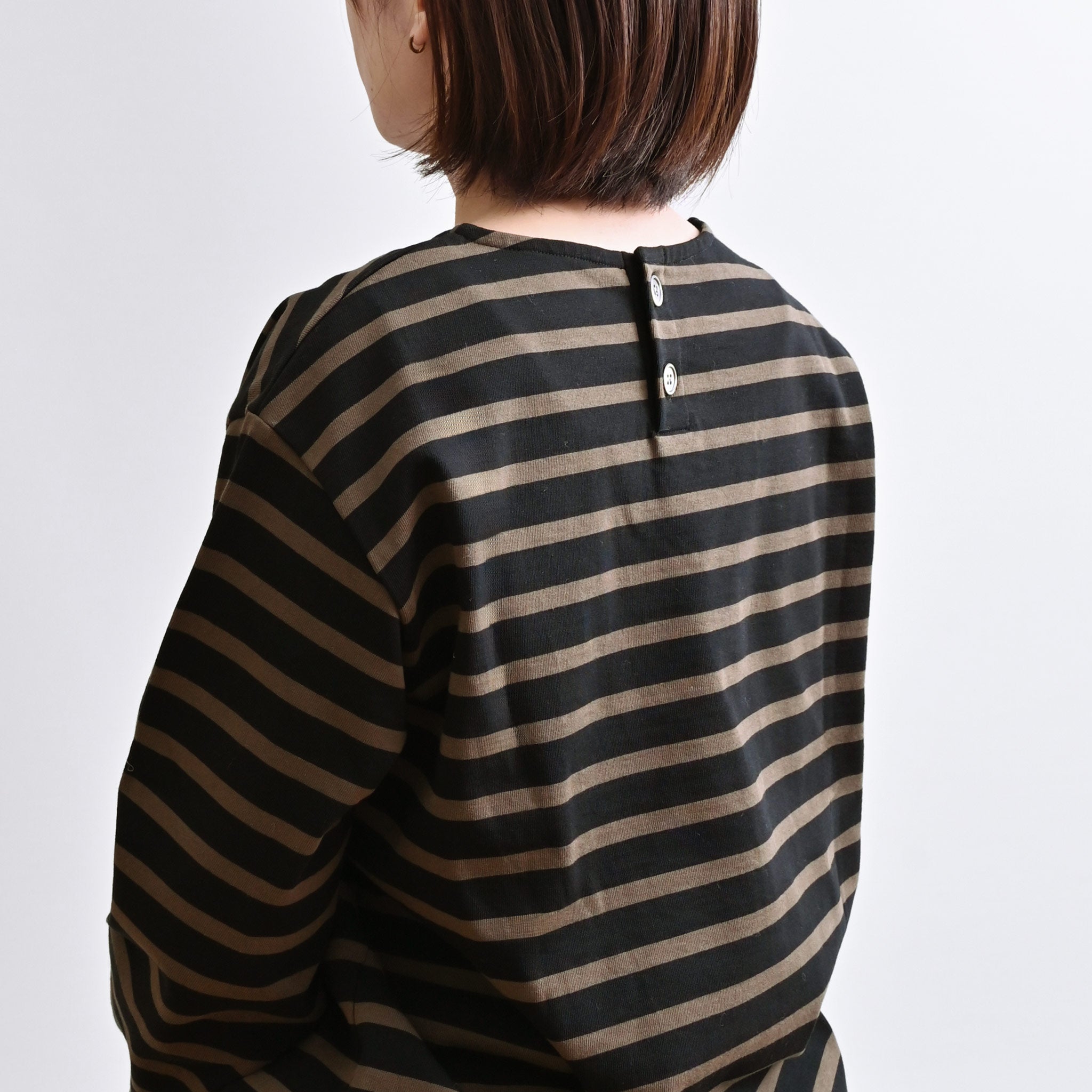 ボーダーカットプルオーバー 長袖