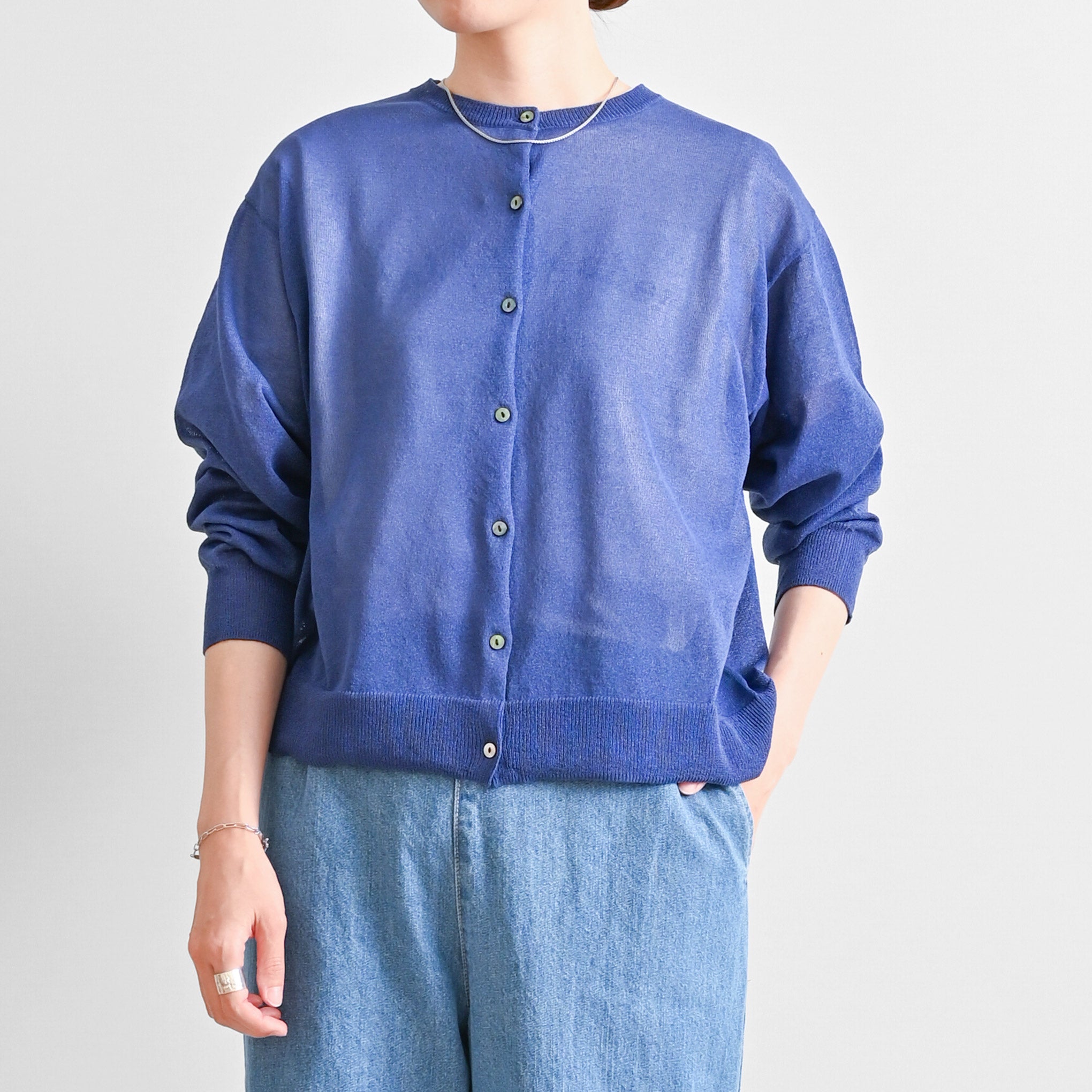 ペーパーヤーンカーディガン 長袖