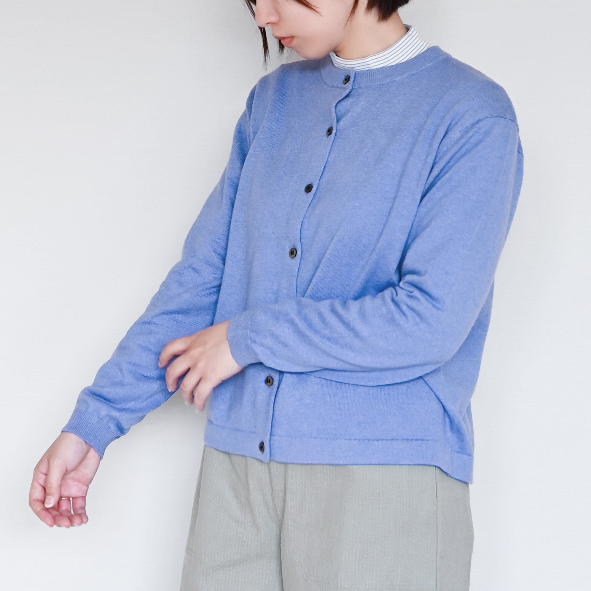 プレーンラインカーディガン 長袖