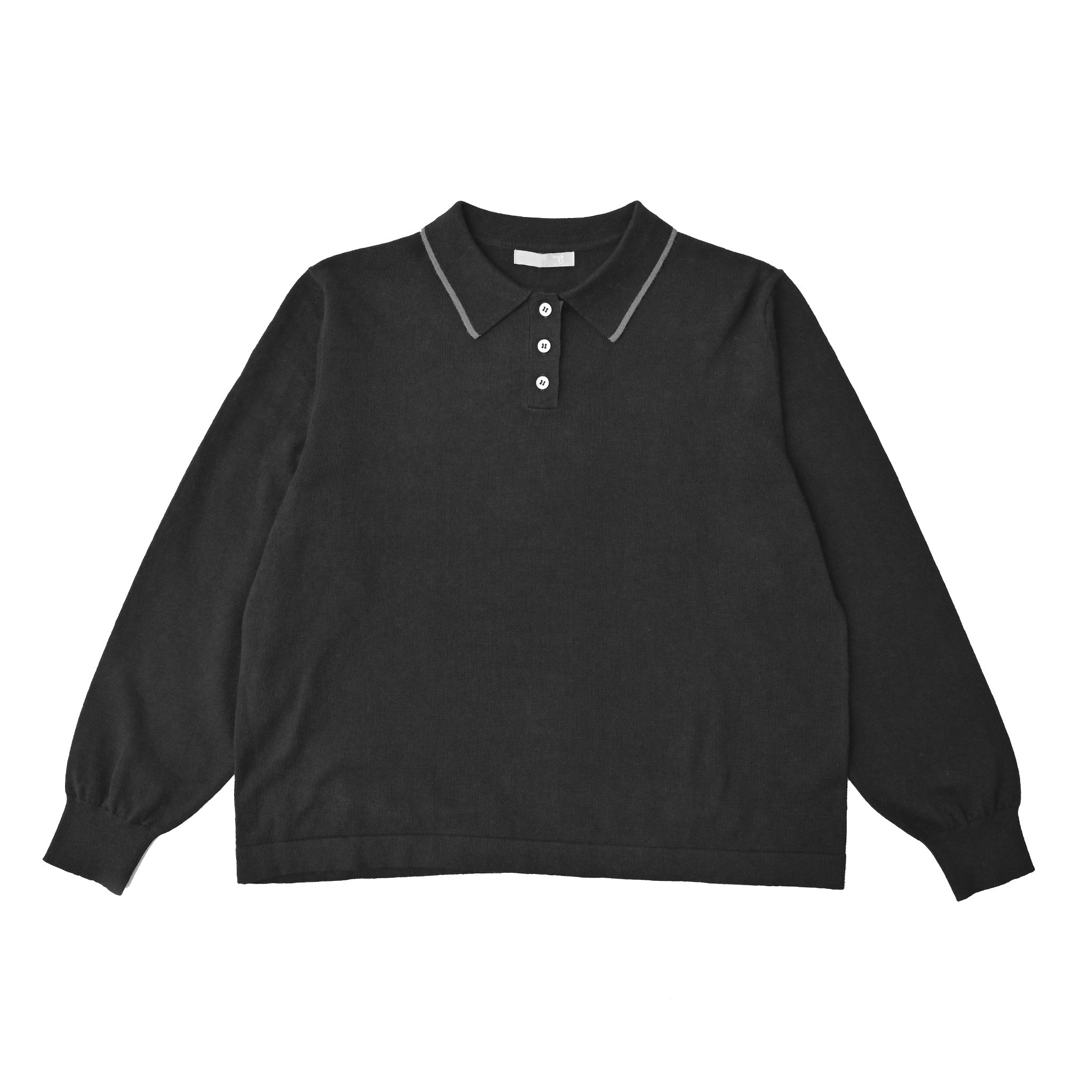 プレーンラインポロエリプルオーバー 長袖