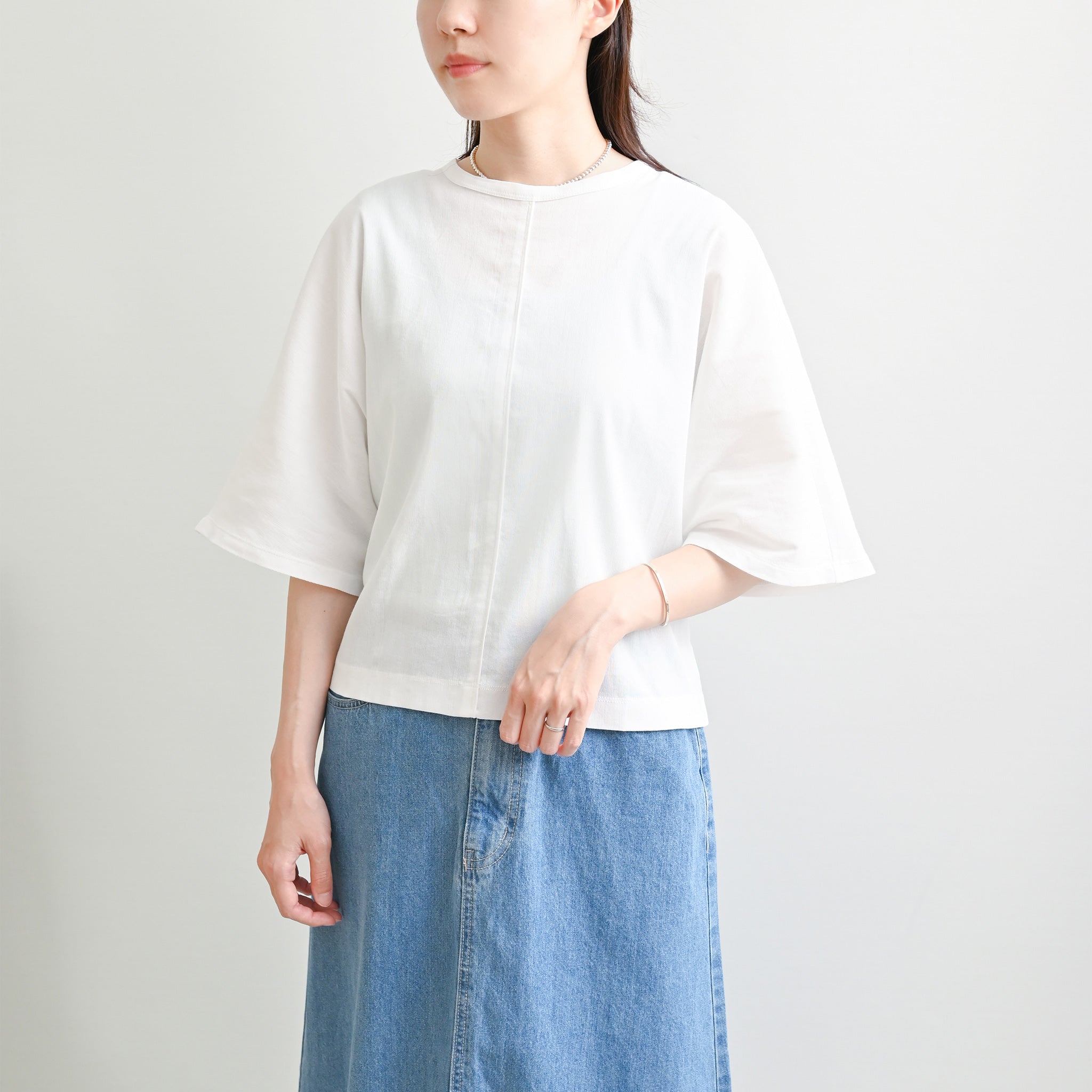 ビワコットンプルオーバー 5分袖