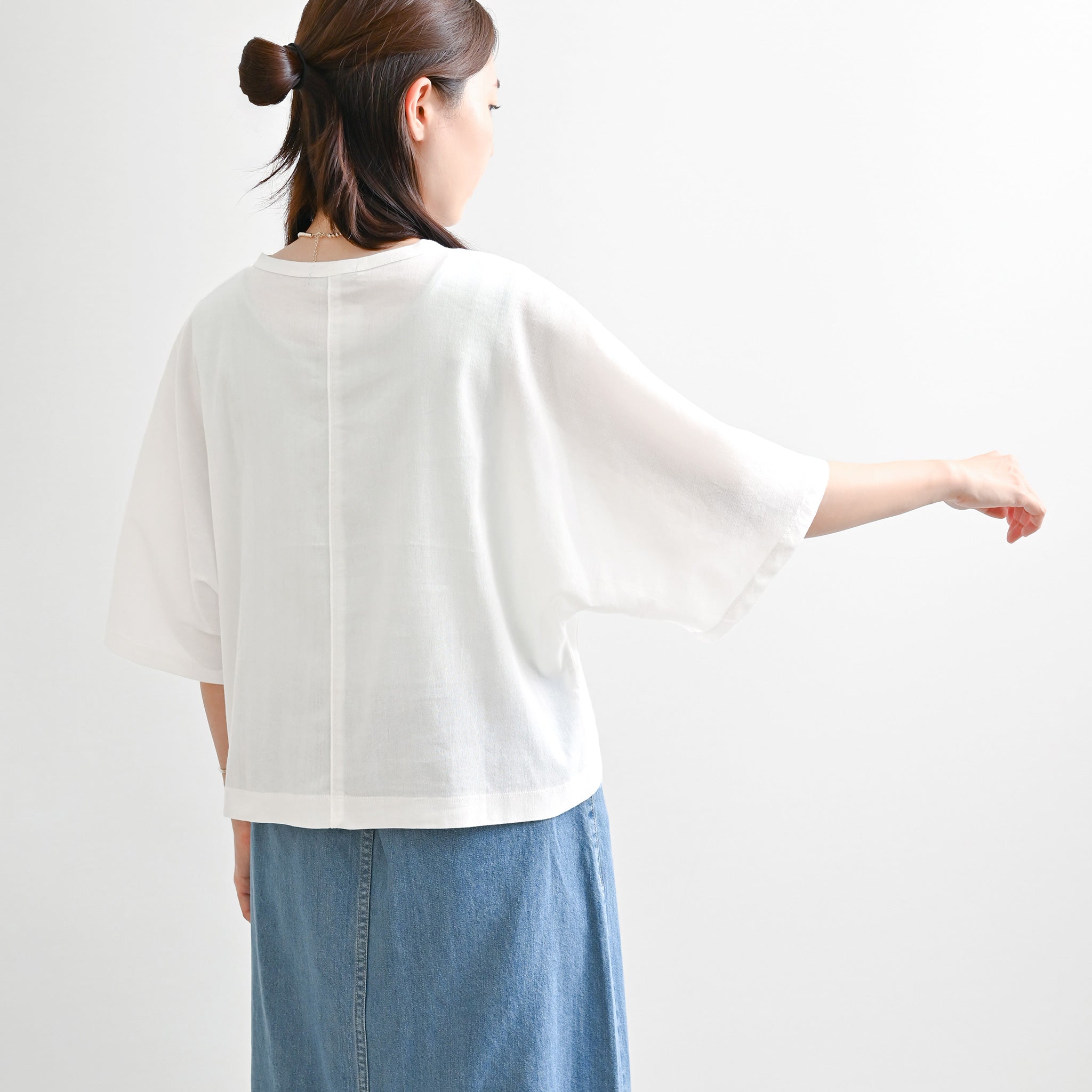 ビワコットンプルオーバー 5分袖