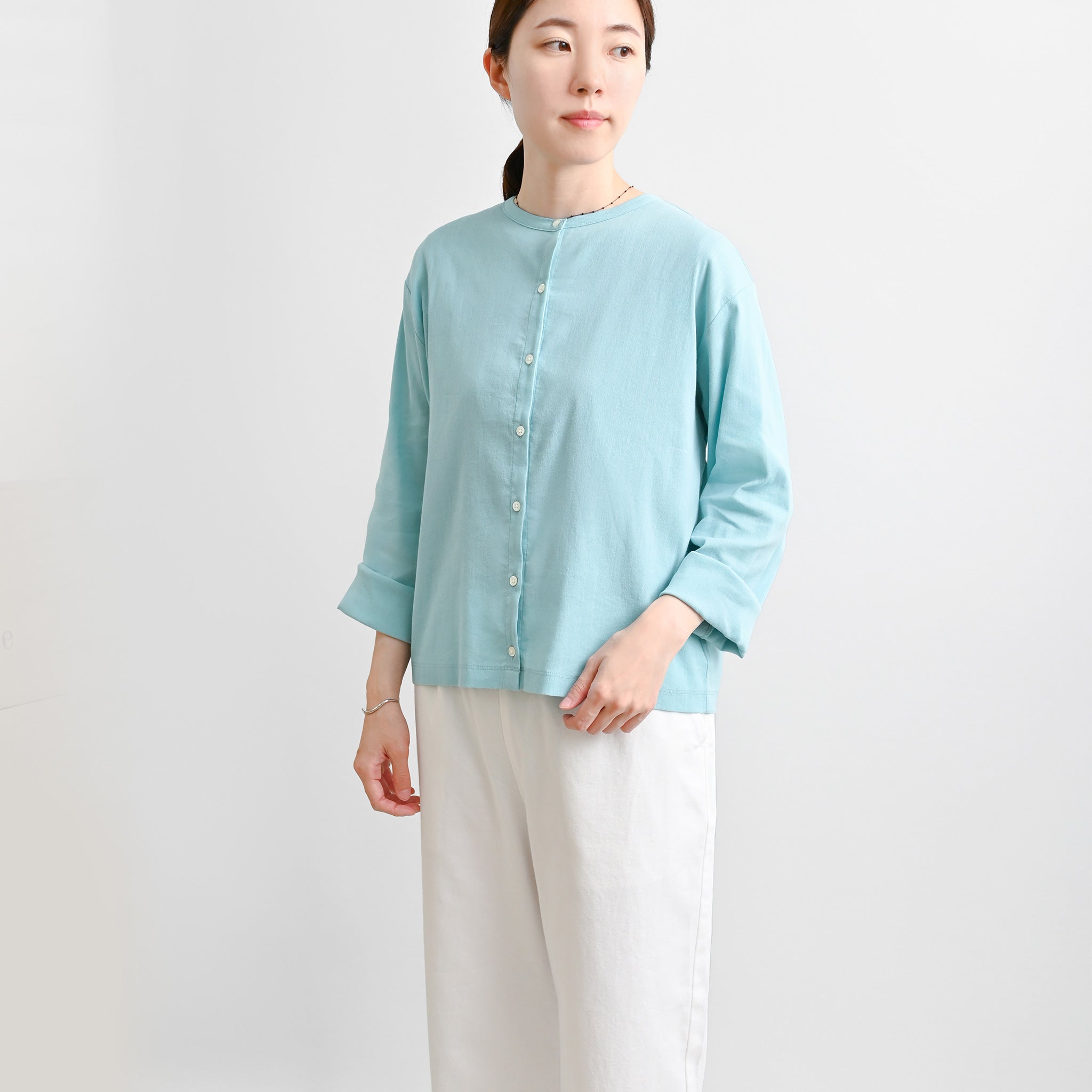 ビワコットンブラウス・カーディガン 長袖