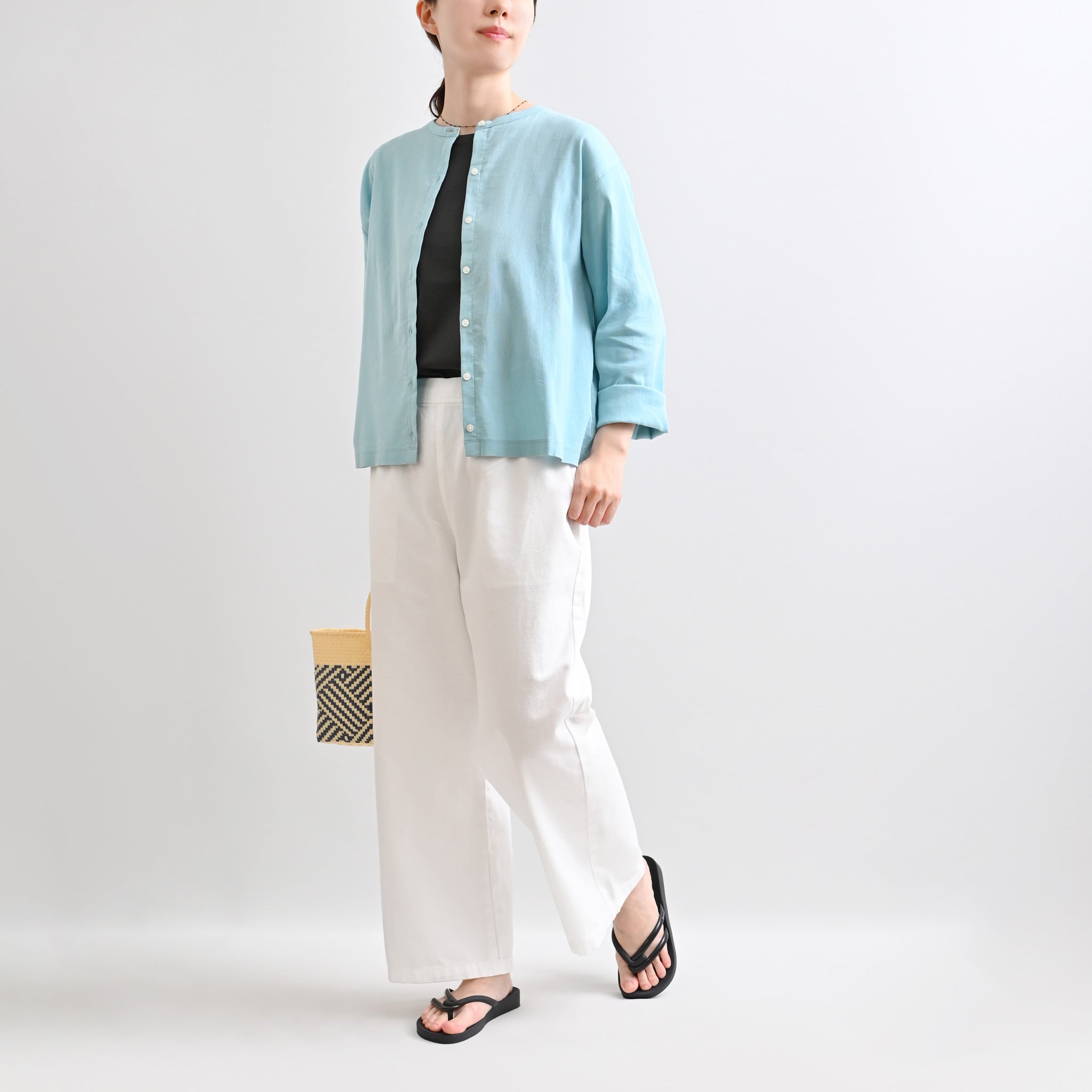 ビワコットンブラウス・カーディガン 長袖