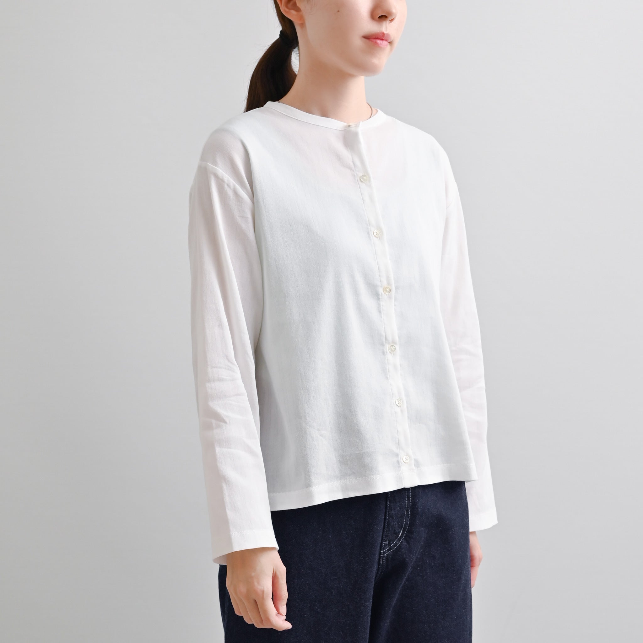 ビワコットンブラウス・カーディガン 長袖