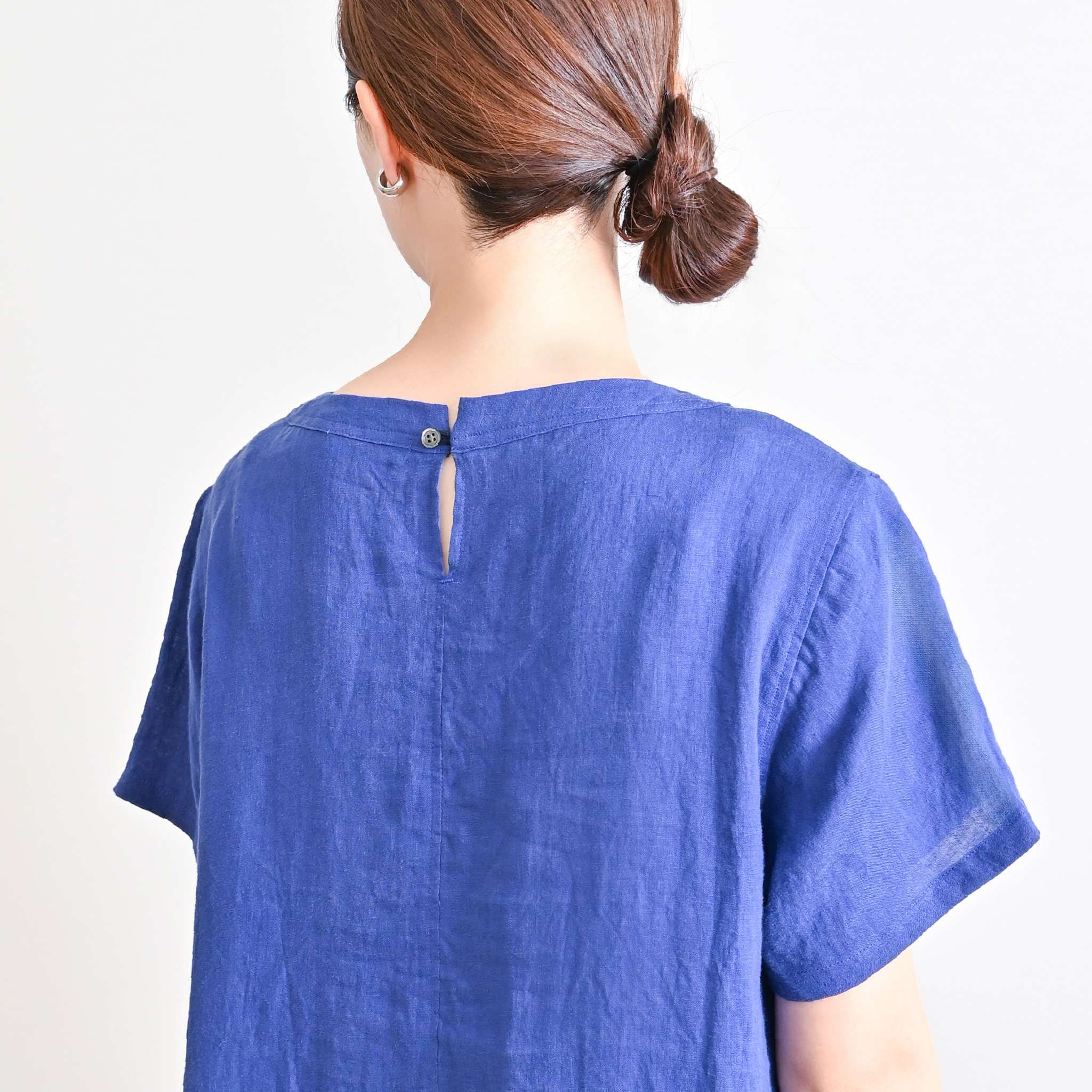 フレンチリネンワッシャーワンピース 半袖