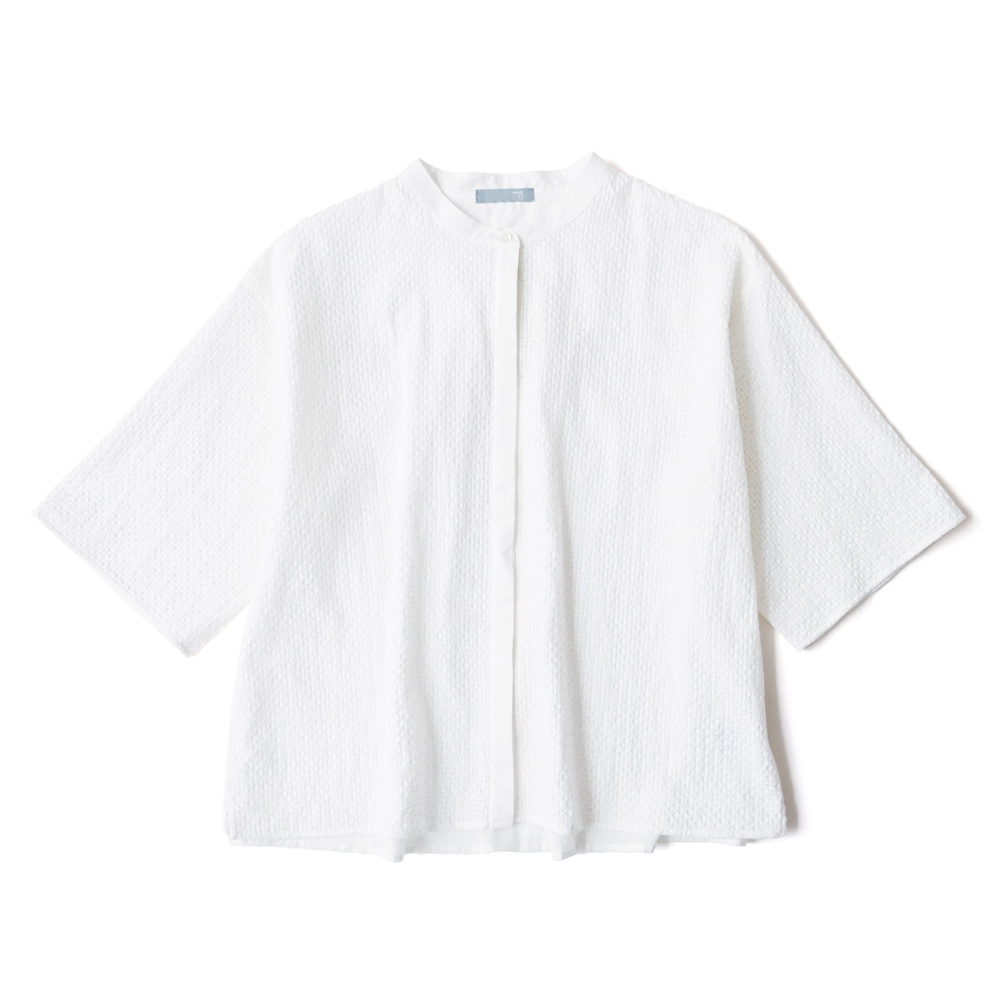 レースコンビブラウス 6分袖