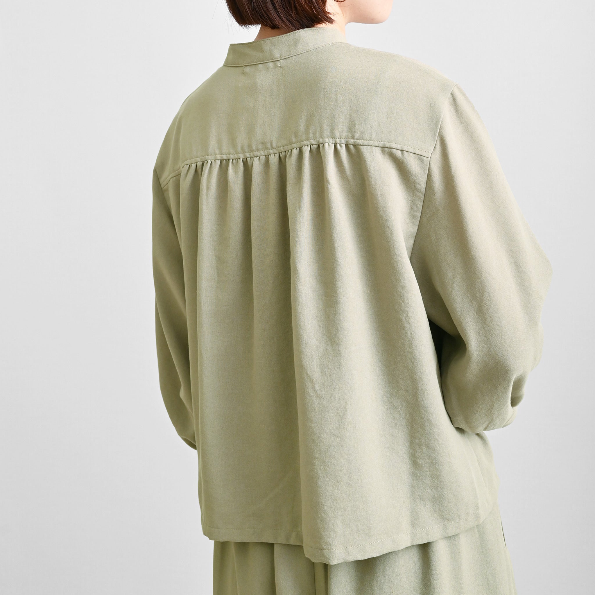 ポリリネンクロスブラウス 7分袖