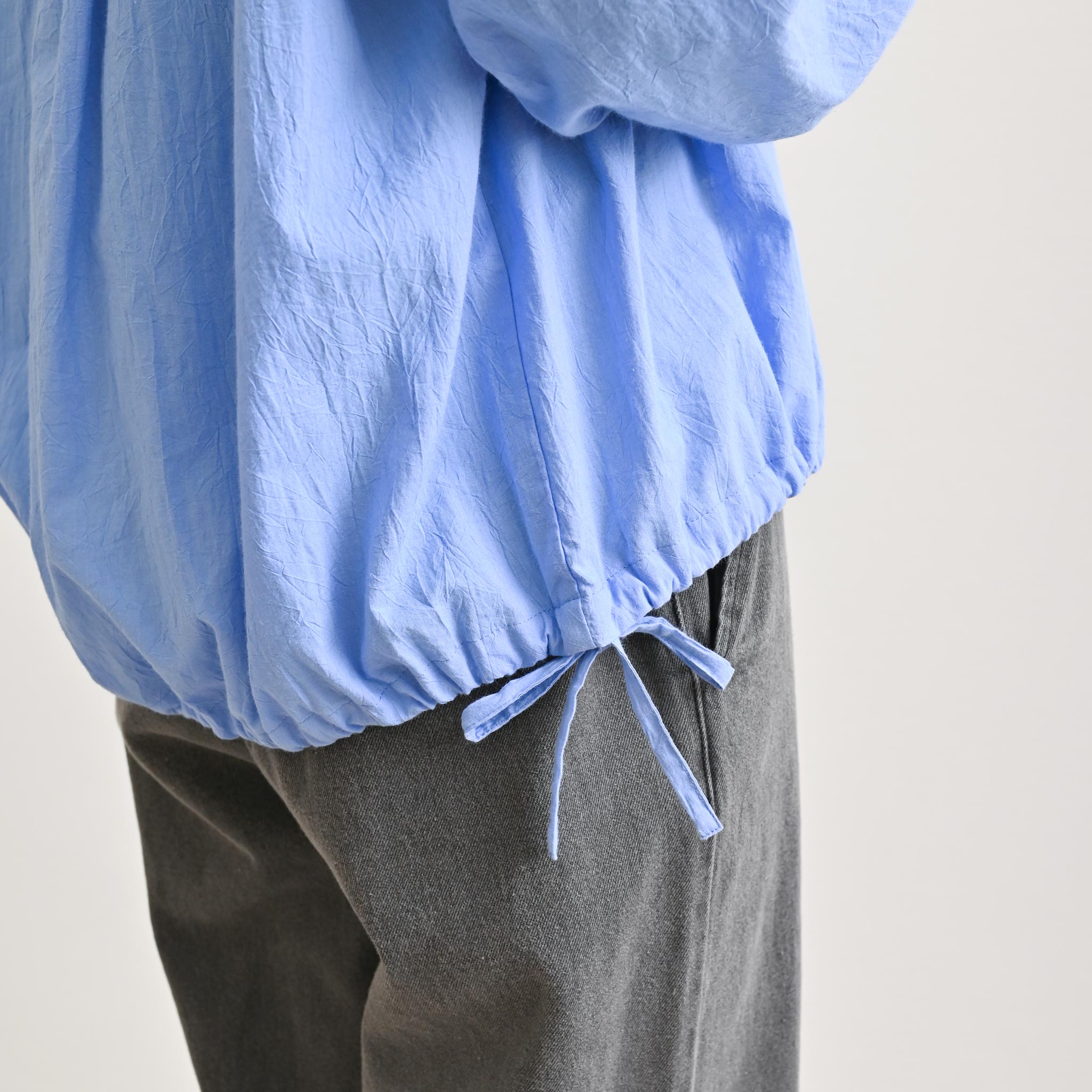 ドロストコットンブラウス 長袖