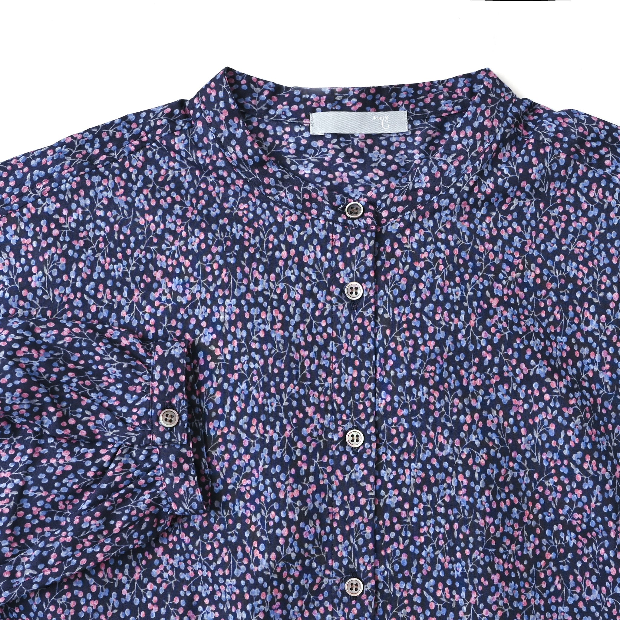 ドットフラワーブラウス 長袖