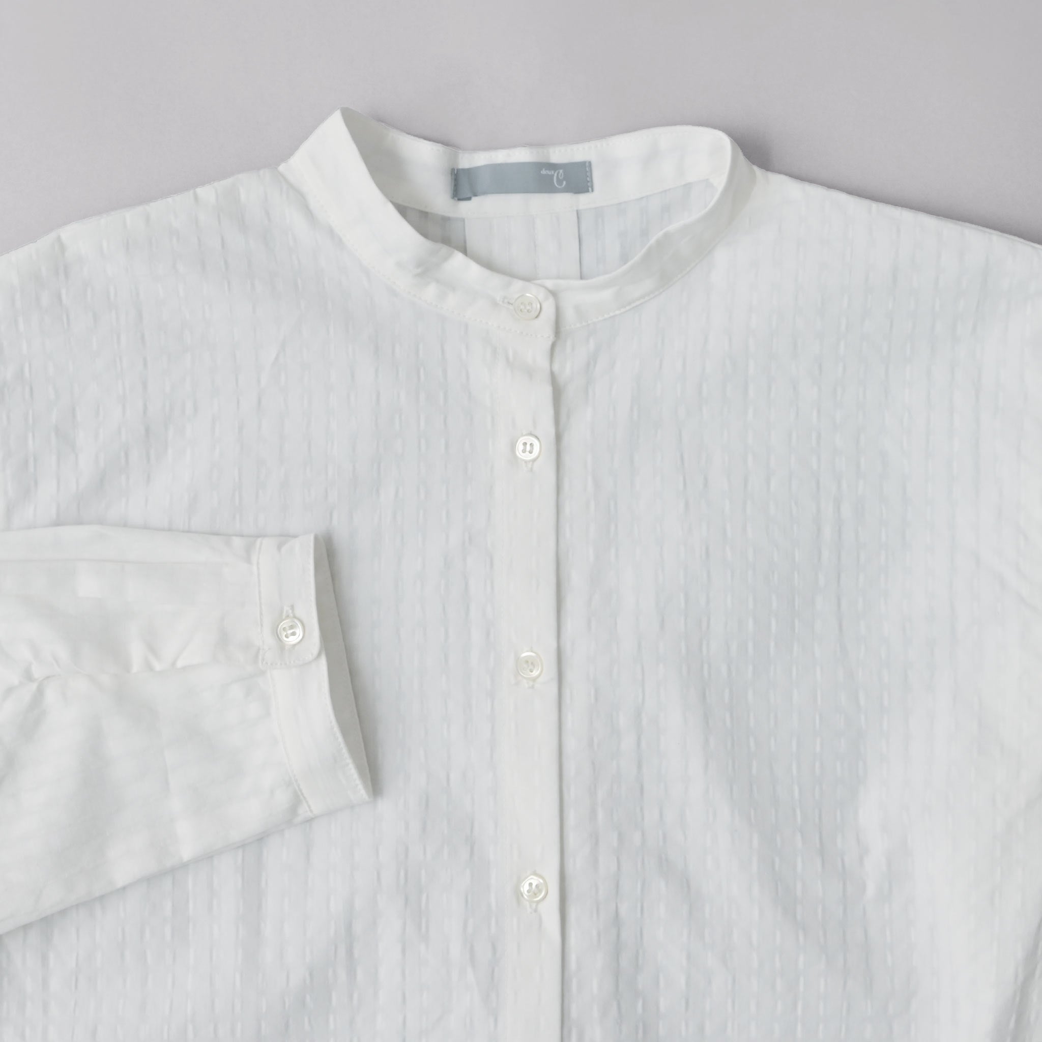 コットンシャドーギンガムブラウス 長袖