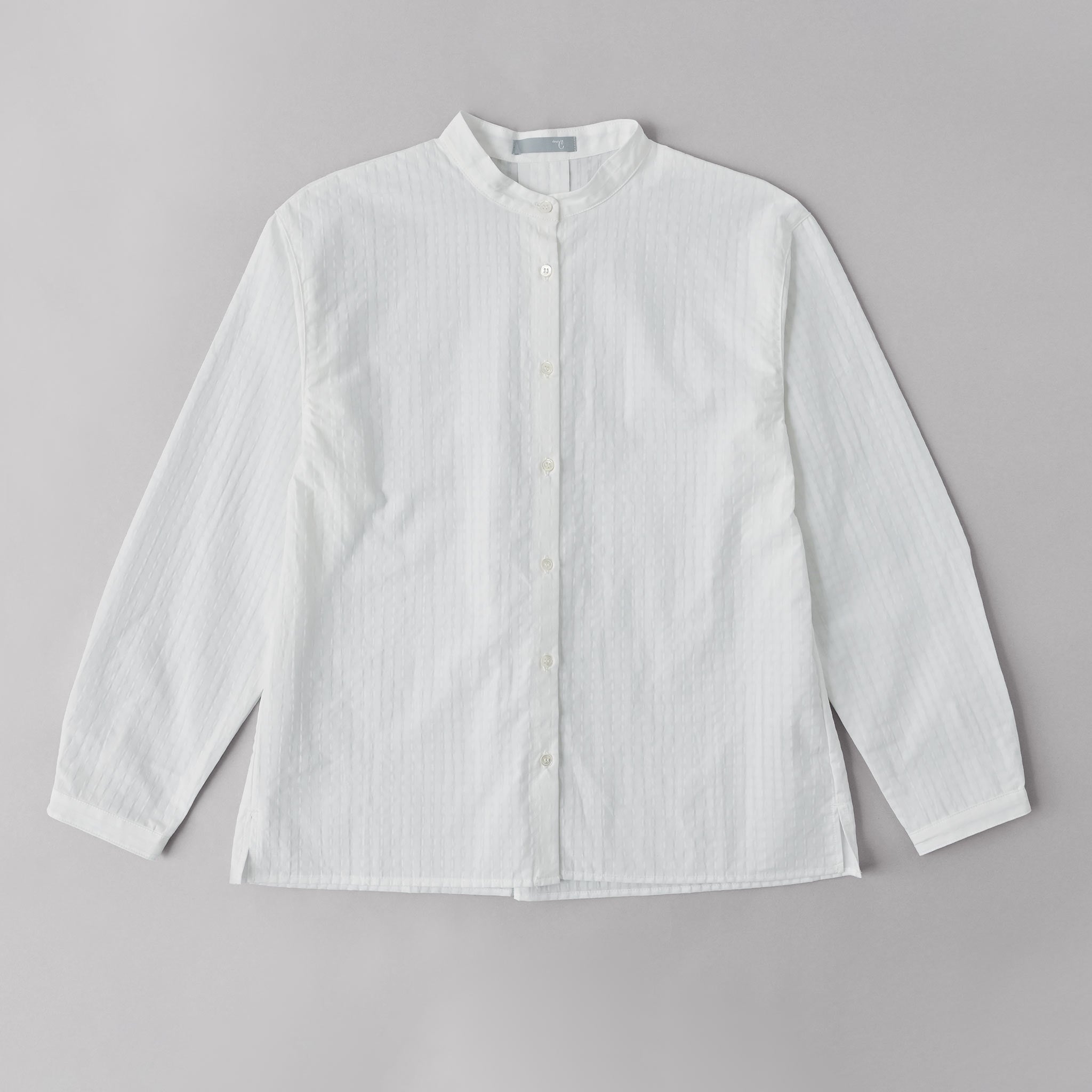 コットンシャドーギンガムブラウス 長袖