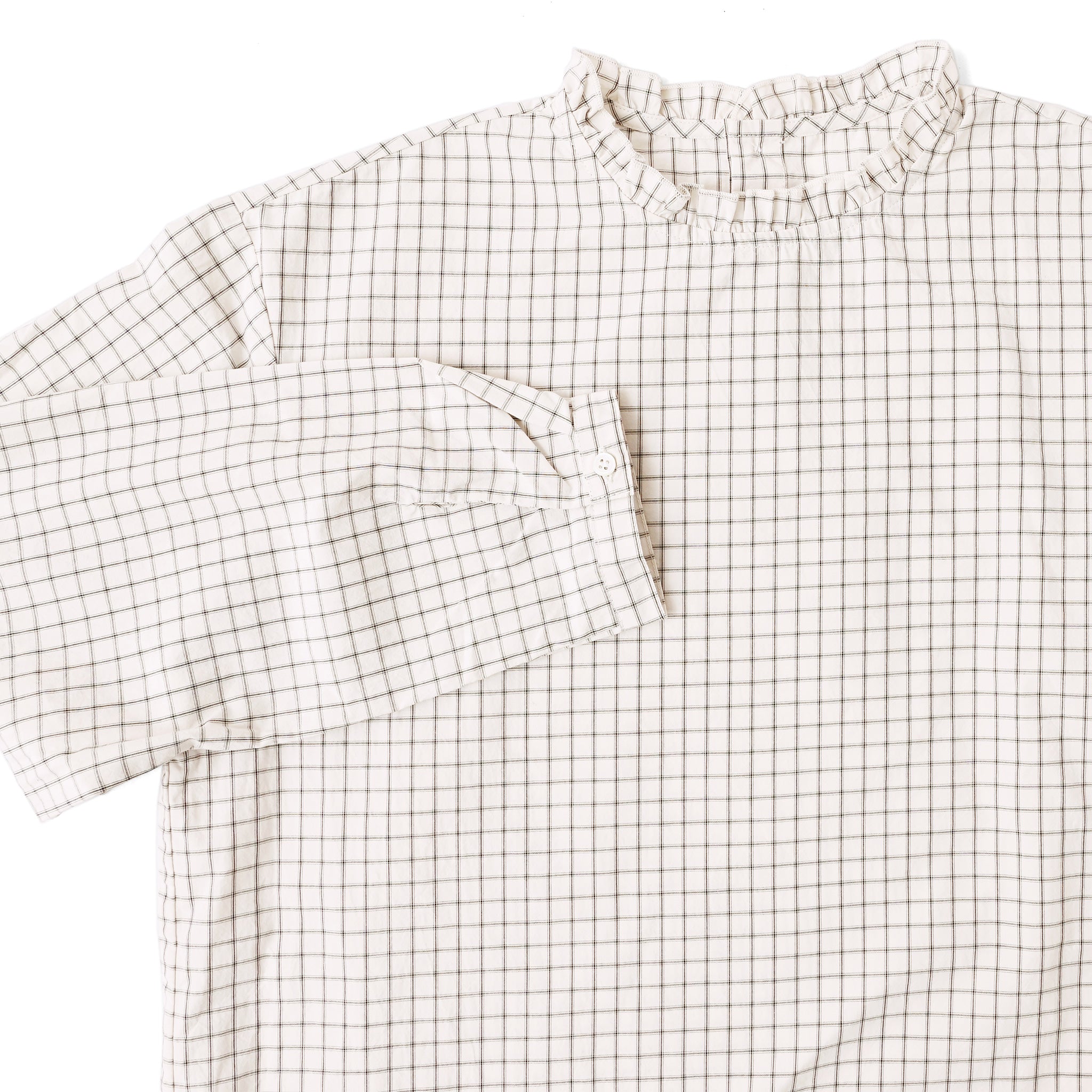 フリルチェックプルオーバー 長袖